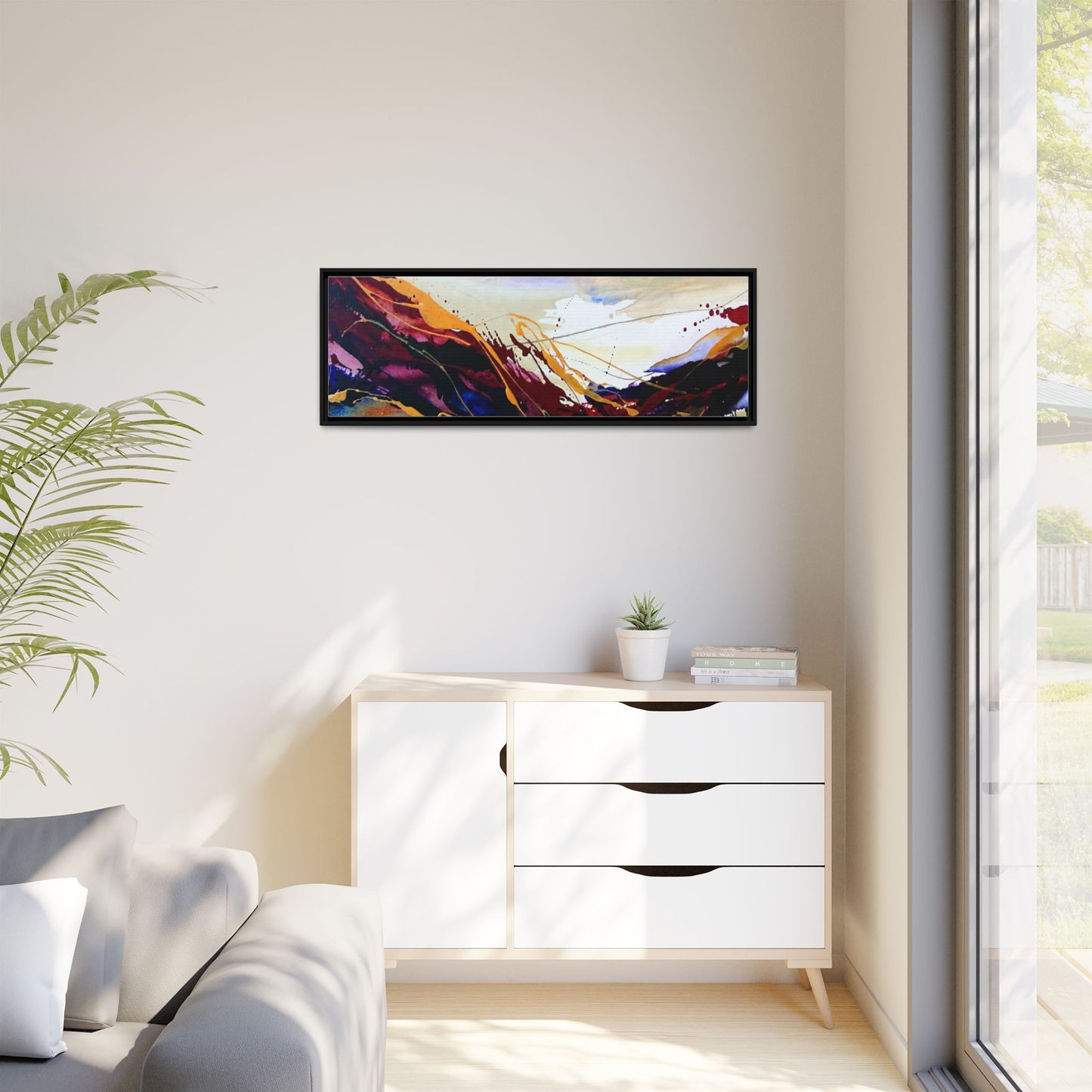Abstract Flow Matte Canvas Framed Wall Art