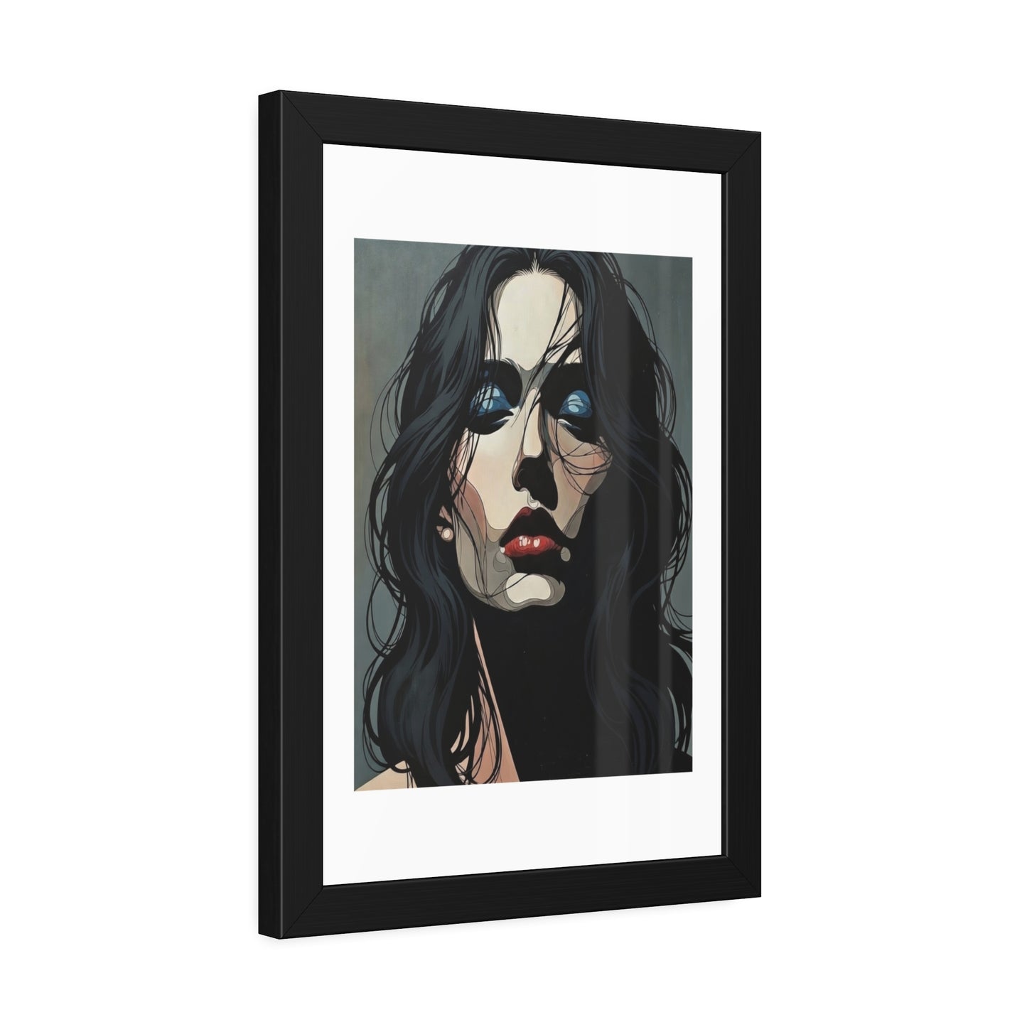 Framed Poster — Moody Portrait Art Print (Dark Feminine Wall Decor)