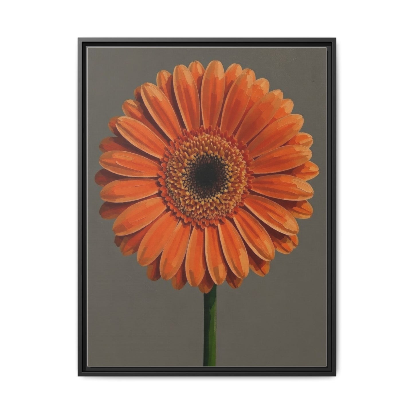 Orange Gerbera Daisy Matte Canvas Print (Framed)