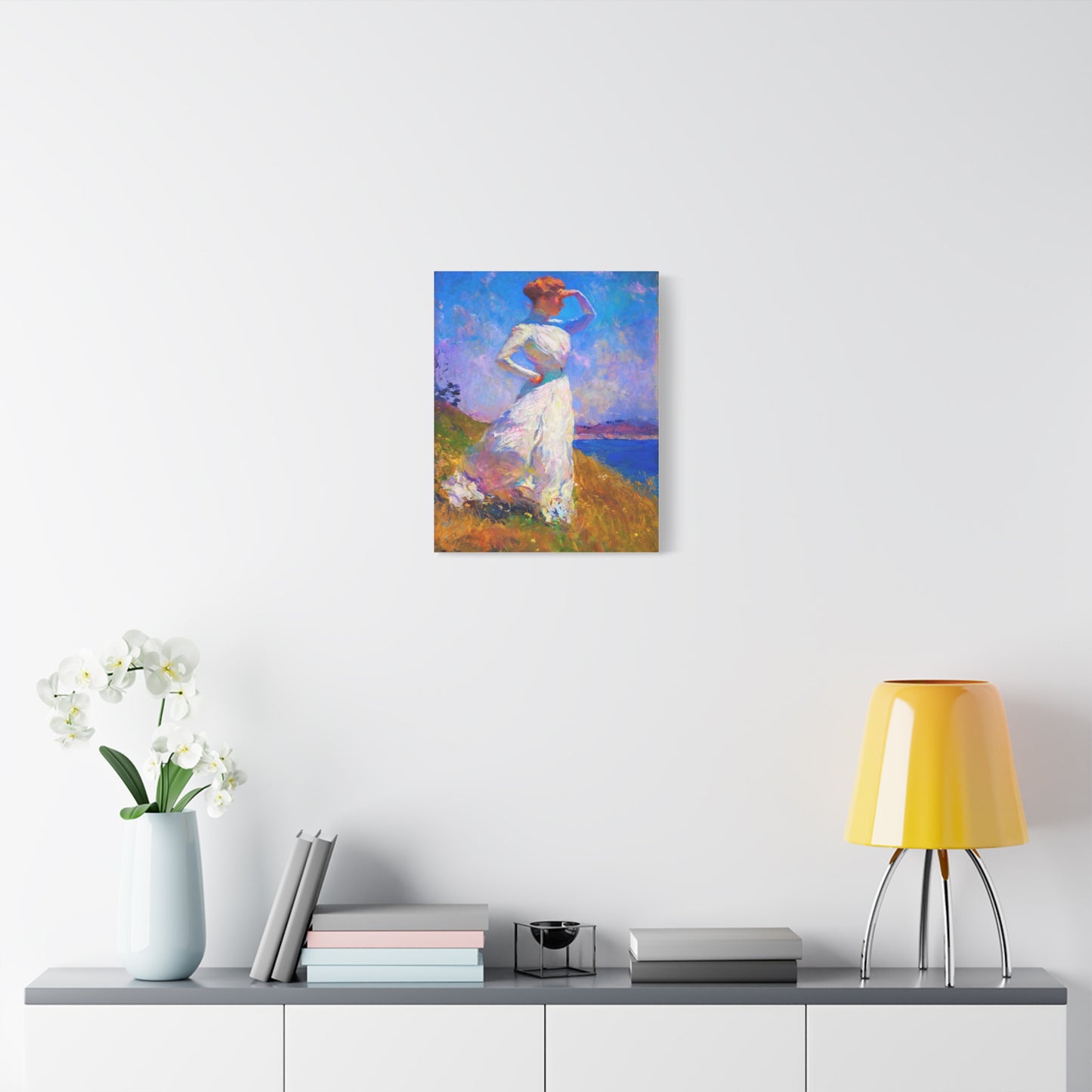 Impressionist Coastal Lady Matte Canvas Print — Stretched 1.25"