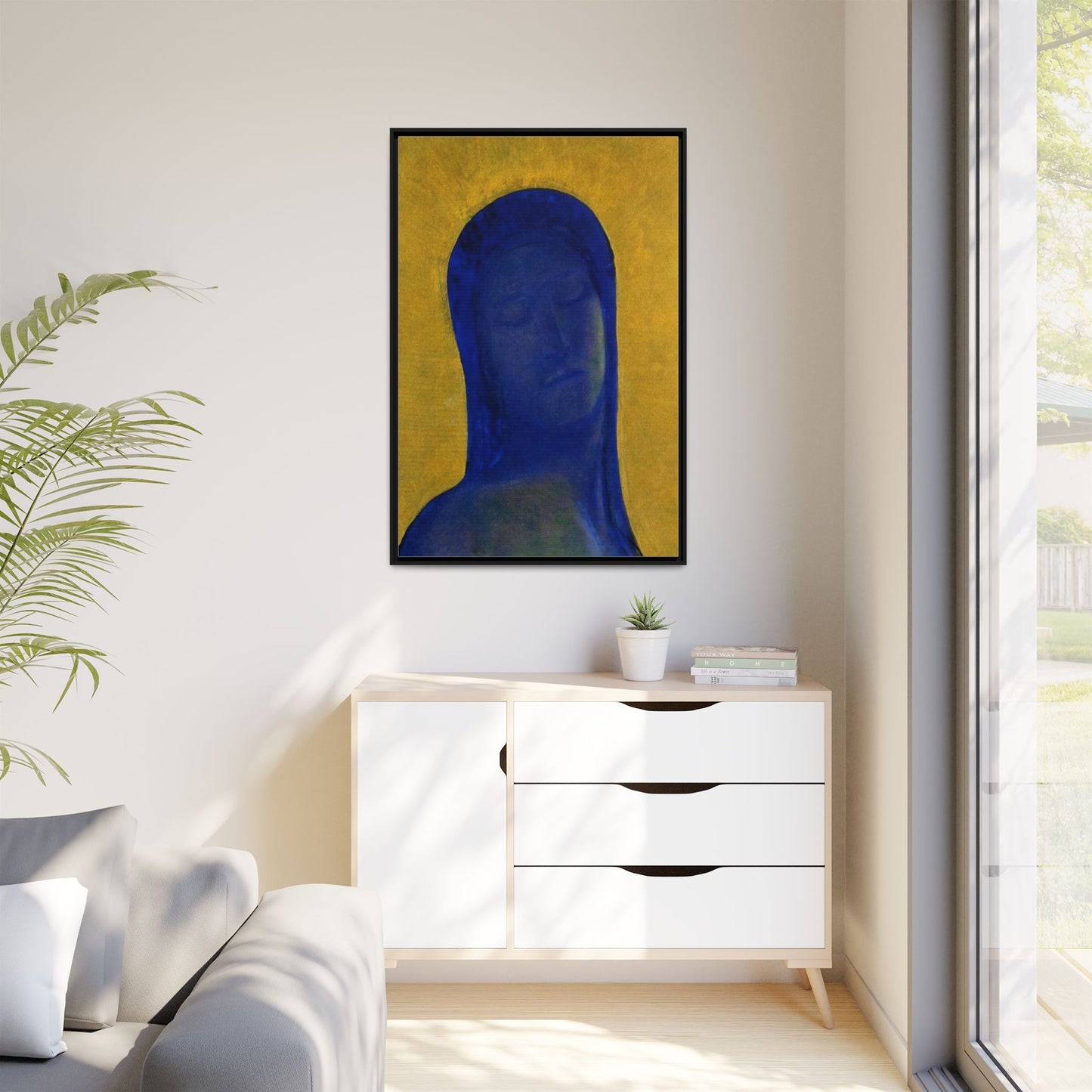 Closed Eyes by Odilon Redon Framed Matte Canvas Wall Art Print