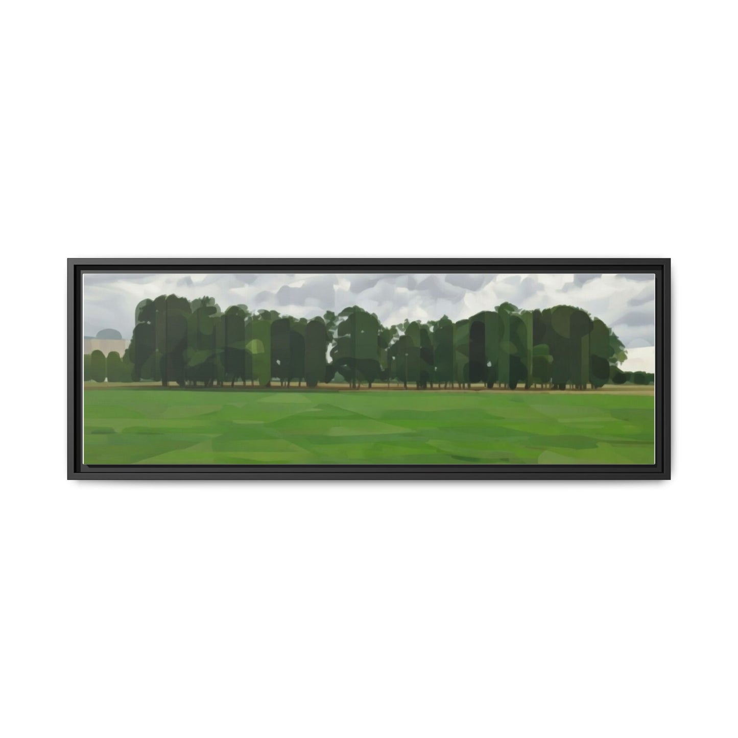 Framed Matte Canvas Print — Minimalist Green Landscape Art