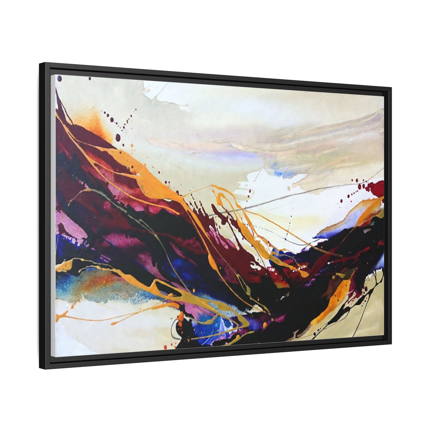 Abstract Flow Matte Canvas Framed Wall Art