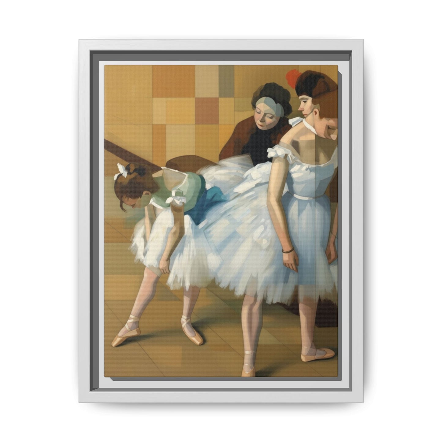 Ballet Dancers Matte Framed Canvas – Impressionist Dance Wall Art