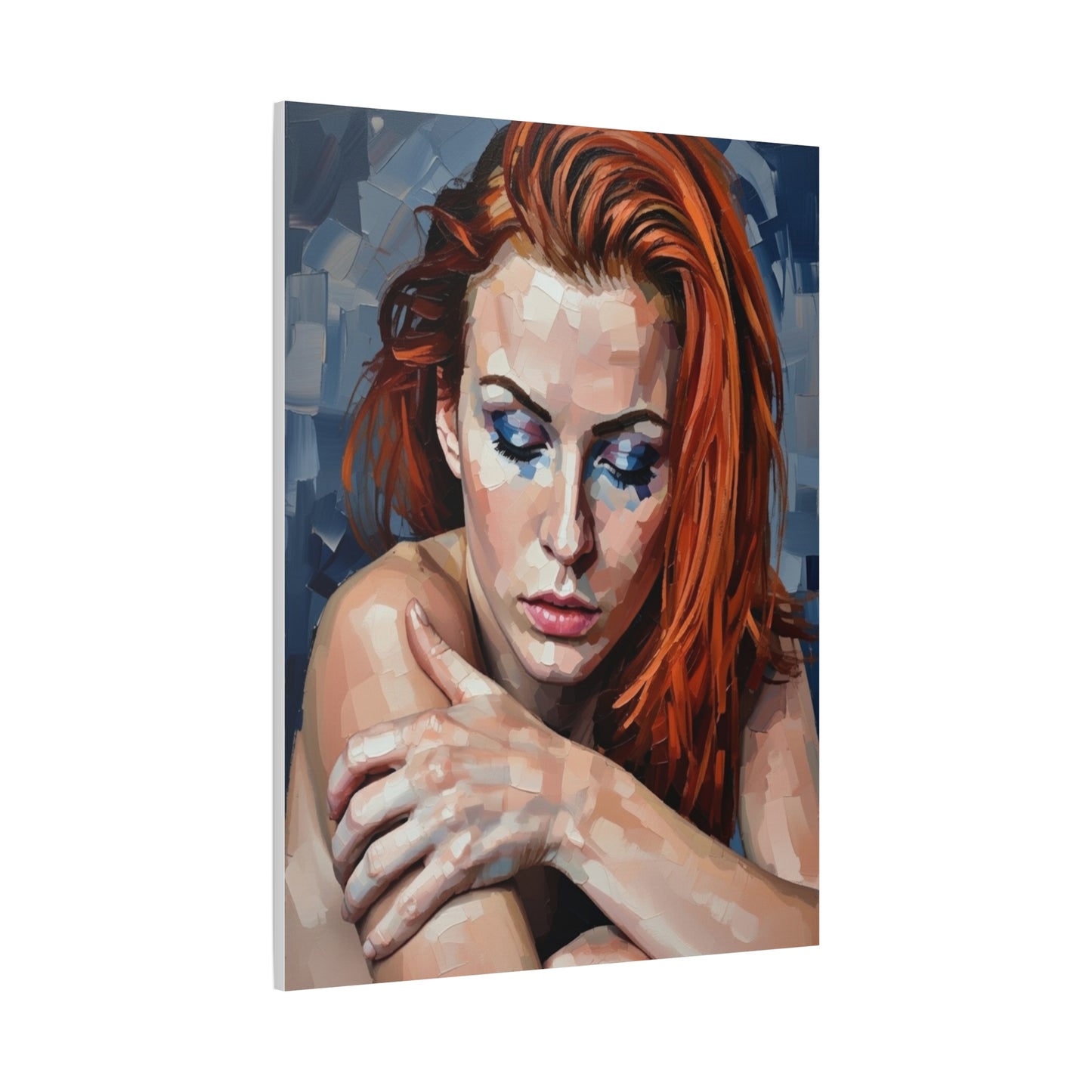 Red-Headed Woman Portrait Canvas Print — Matte Stretched Wall Art