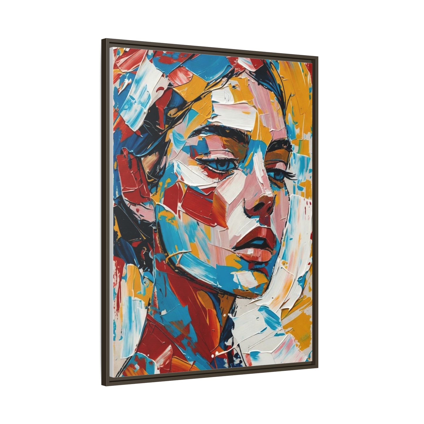 Colorful Abstract Portrait Framed Canvas Print