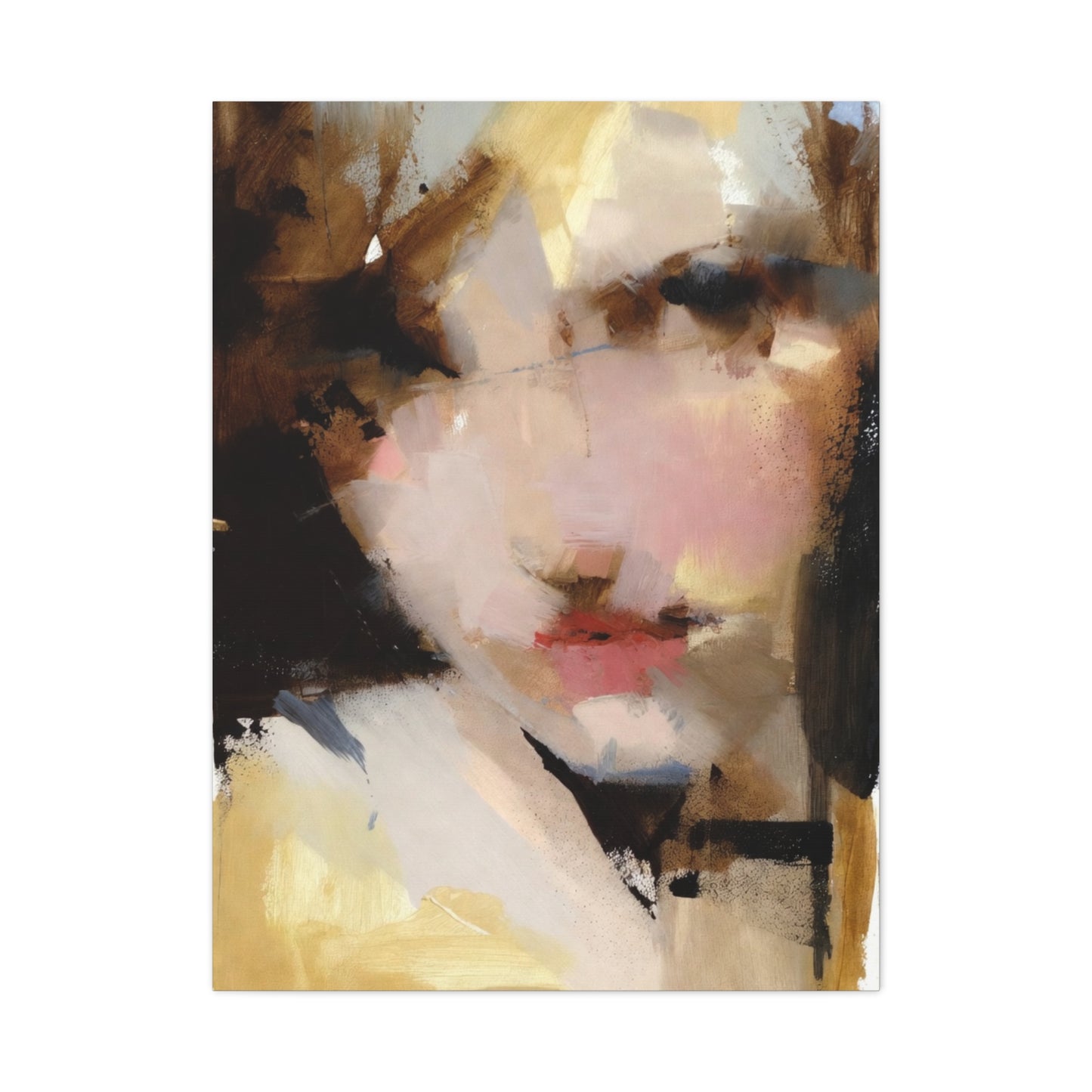Abstract Portrait Matte Canvas Print — Modern Feminine Wall Art