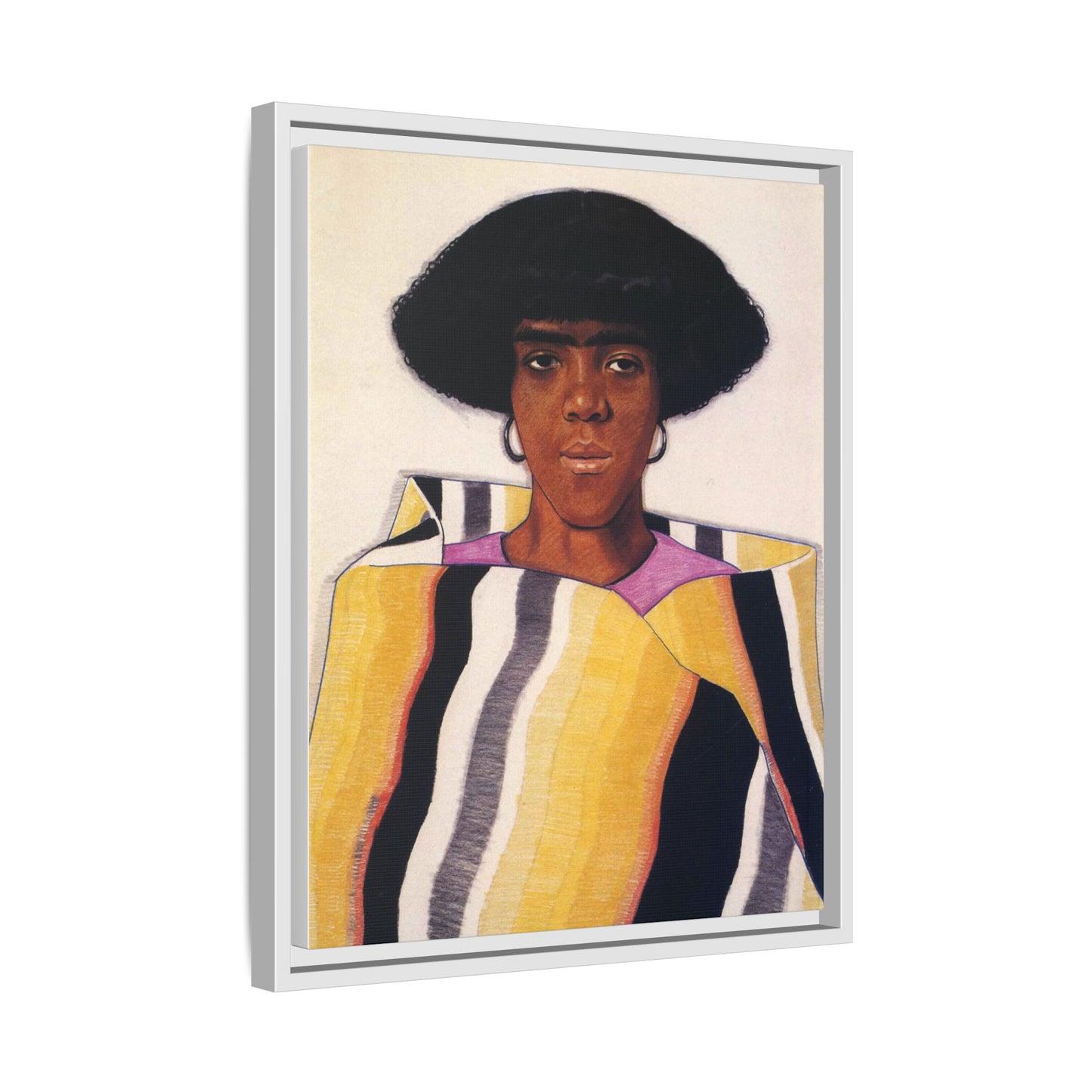 Portrait of an African American Woman by Winold Reiss Framed Matte Canvas Portrait