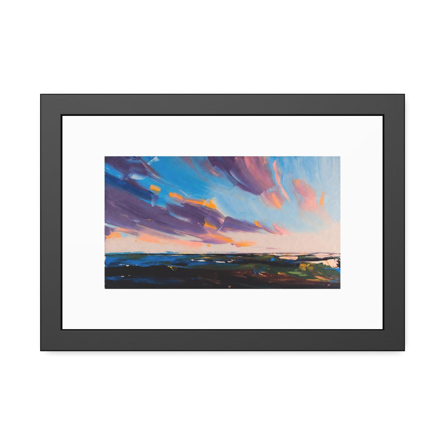 Framed Poster – Colorful Coastal Sunset Landscape Art Print