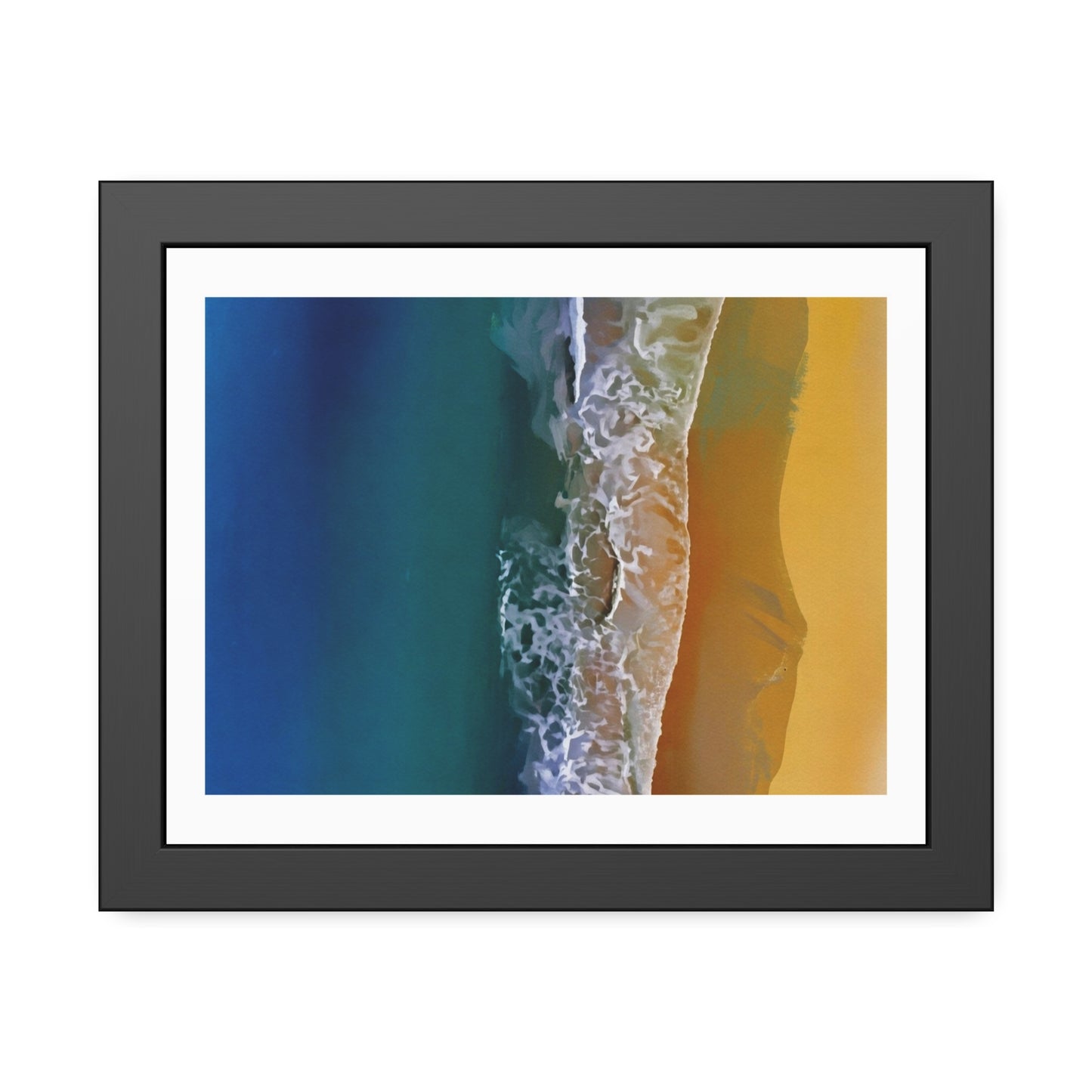Coastal Waves Framed Poster — Beach Ocean Photography Wall Art