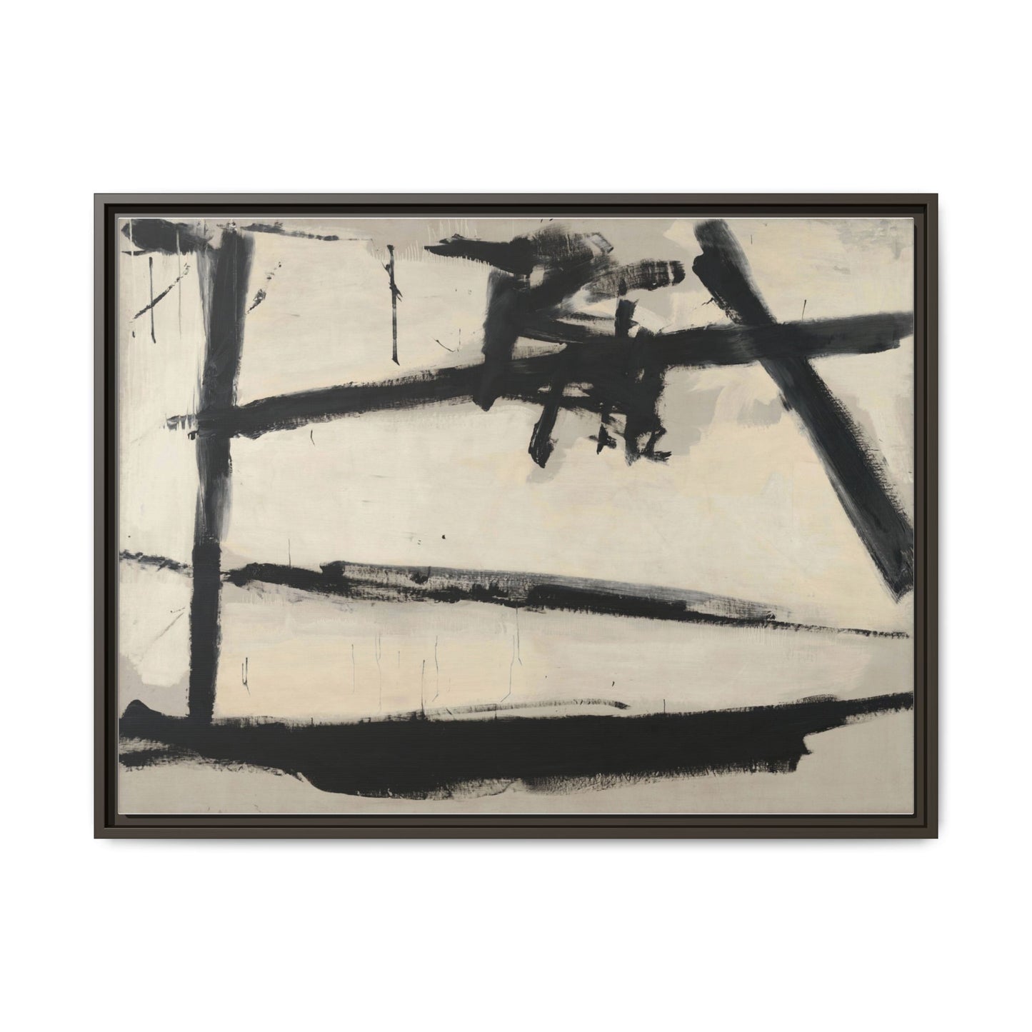Painting Number 2 by Franz Kline Framed Abstract Canvas Art Print