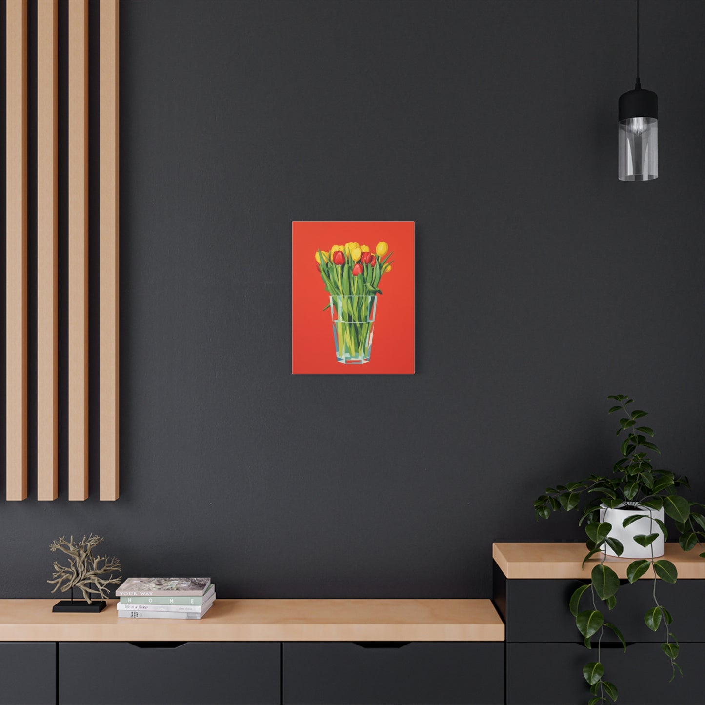 Tulip Bouquet Canvas Print — Vibrant Red Floral Wall Art