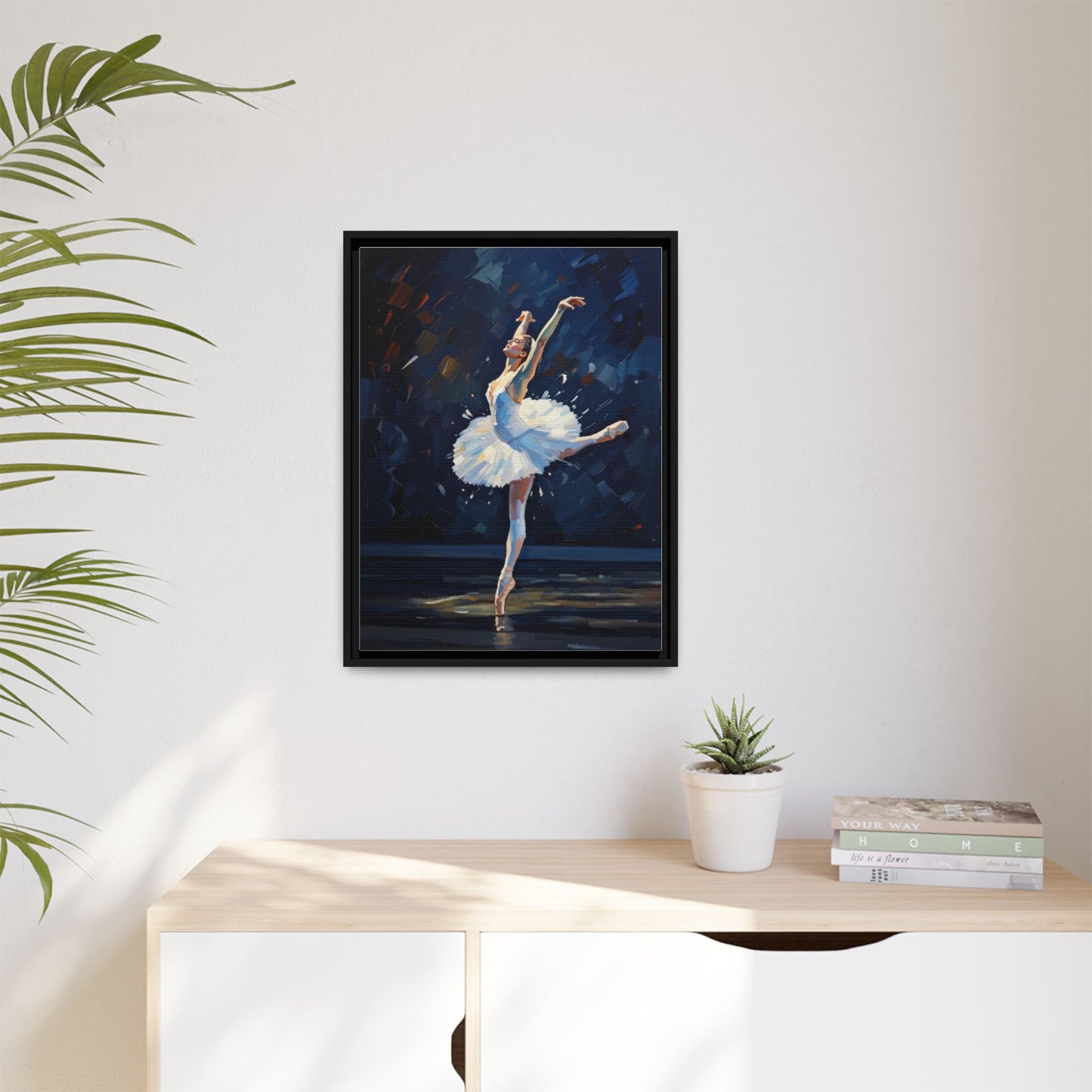 Ballerina Ballet Canvas Print — Framed Matte Wall Art