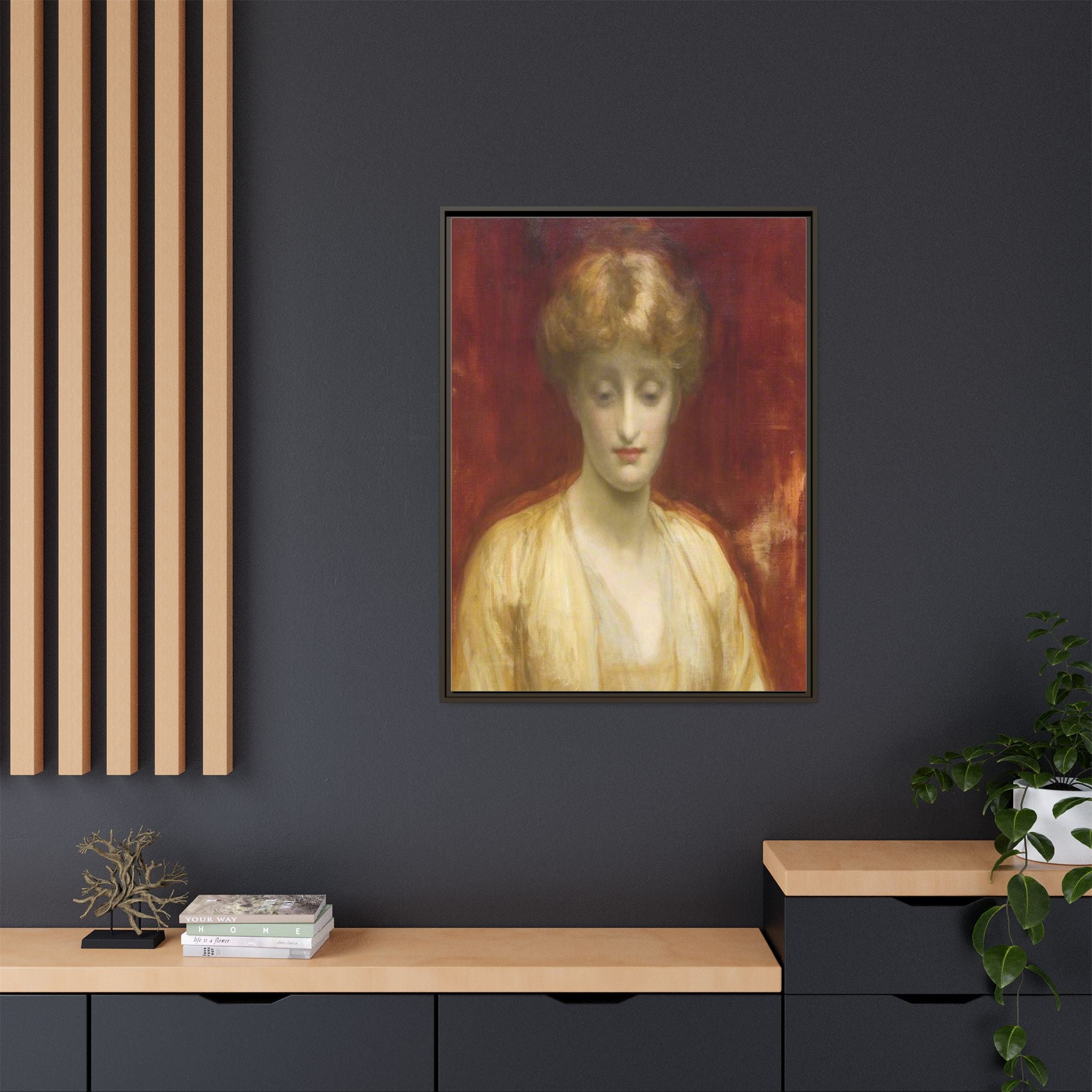 Mrs Williams by Lord Frederic Leighton Framed Matte Canvas Portrait Wall Art Print