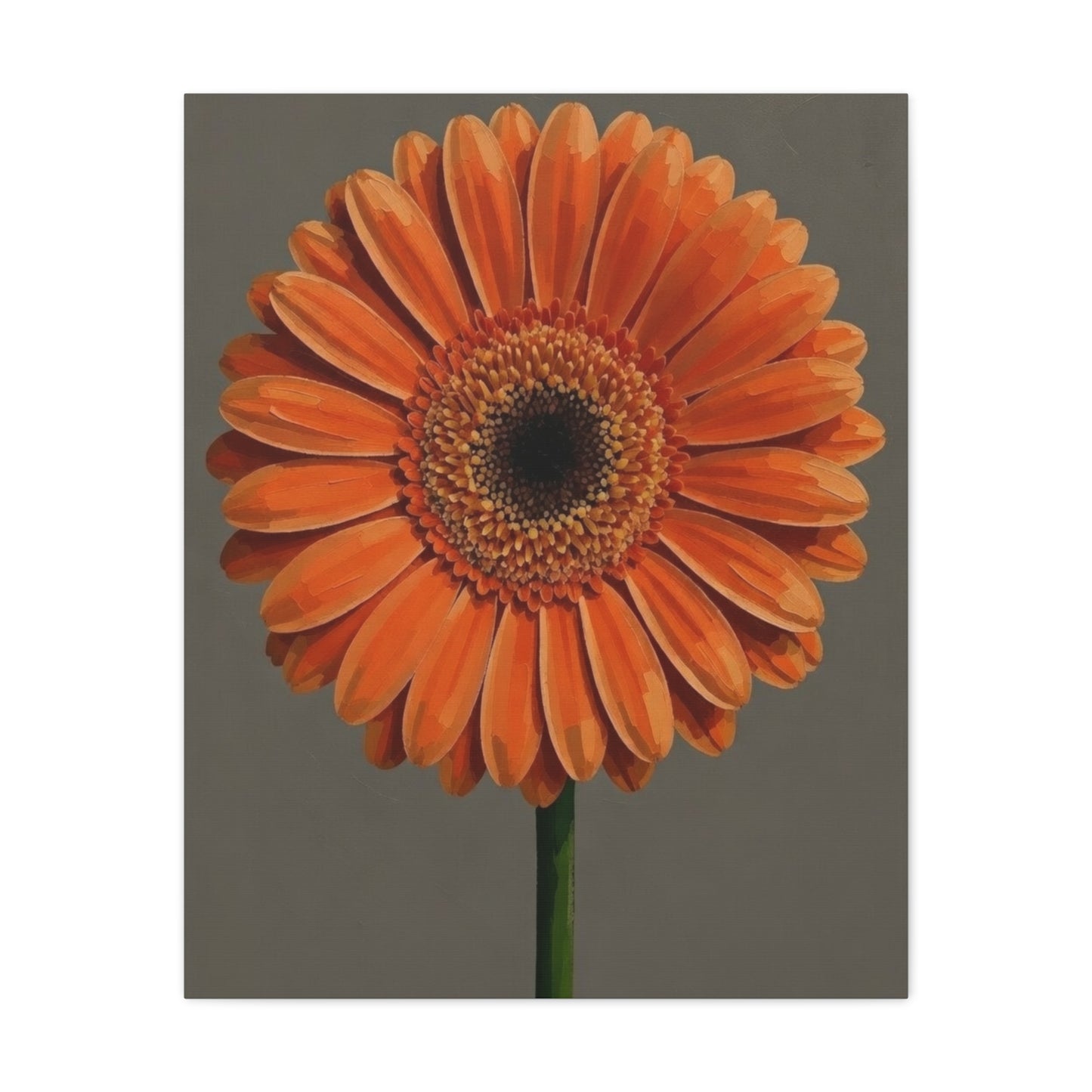 Orange Gerbera Flower Matte Canvas Print — Stretched Wall Art