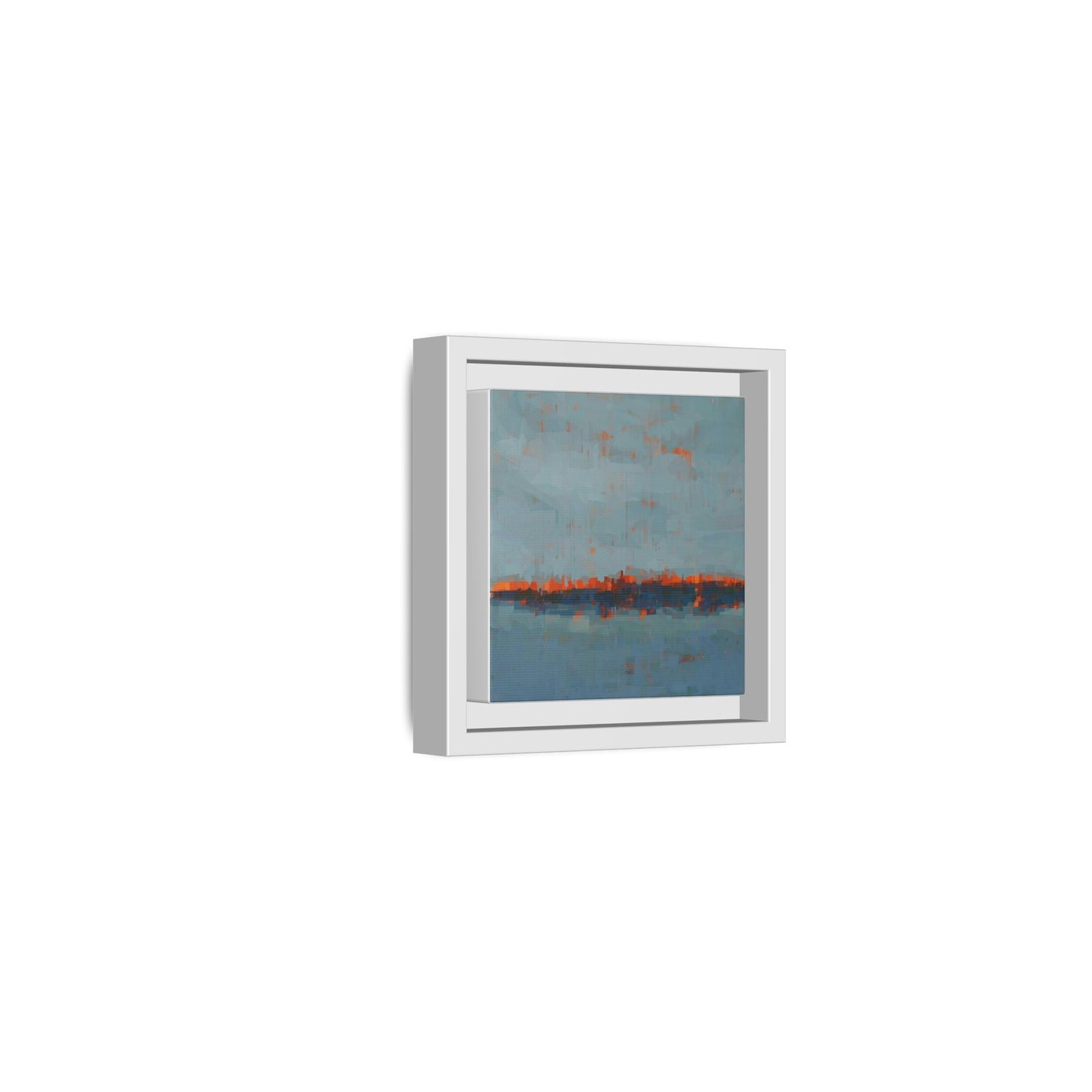Framed Canvas Art — Teal & Orange Abstract Seascape