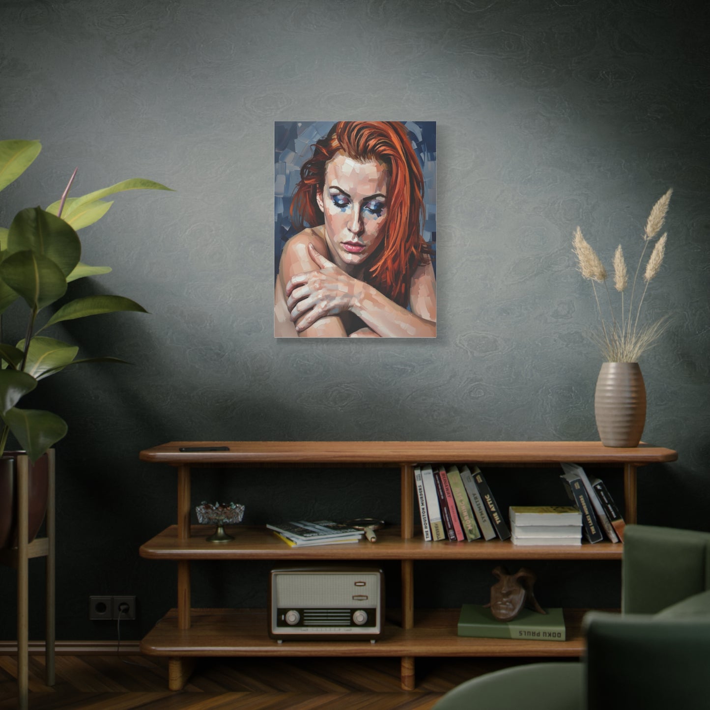 Red-Headed Woman Portrait Canvas Print — Matte Stretched Wall Art
