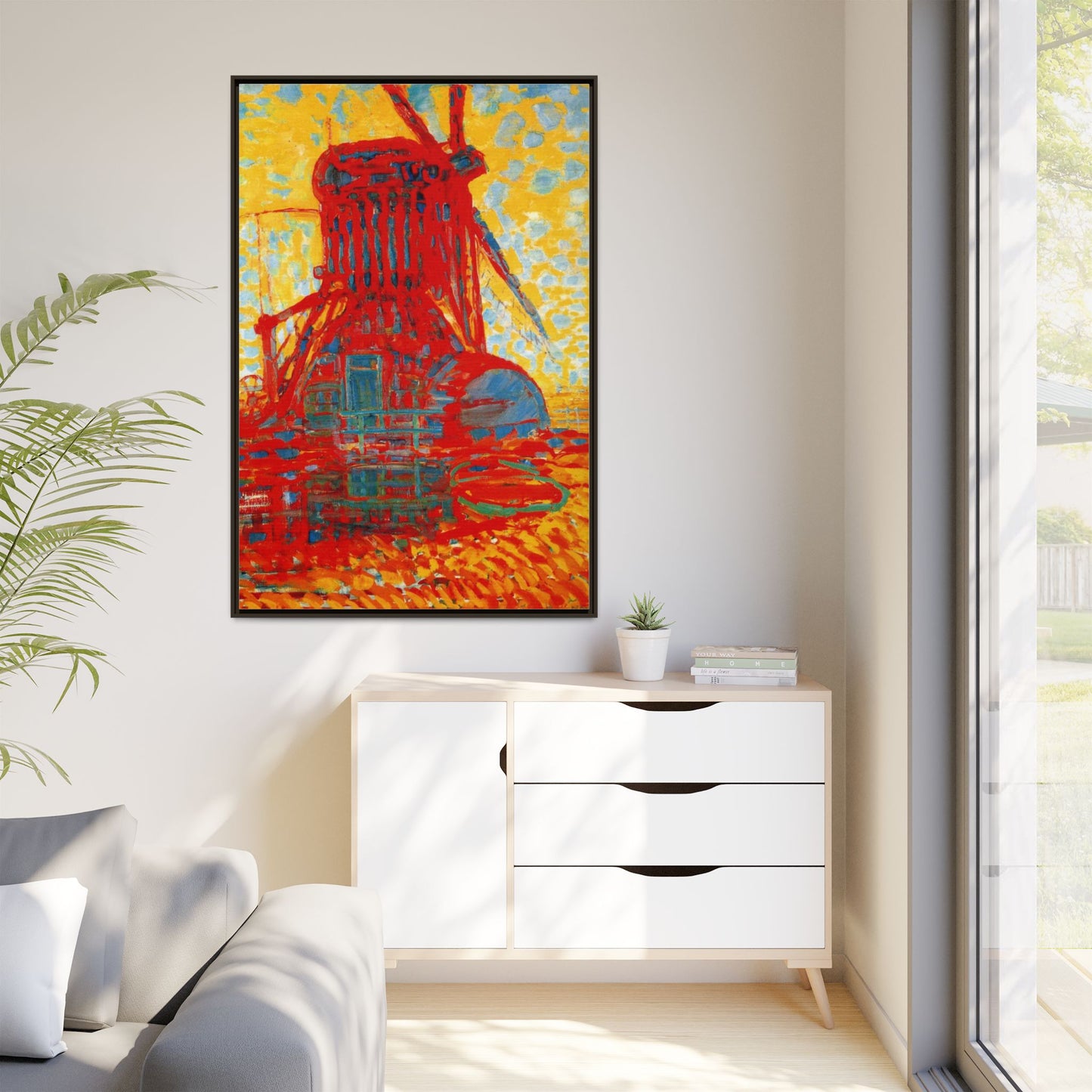 Mill by Sunlight by Piet Mondrian Matte Framed Canvas Wall Art Print