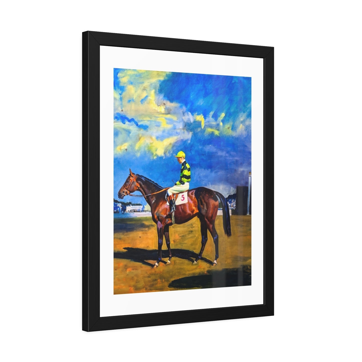 Framed Poster — Vintage Racehorse Jockey Art Print