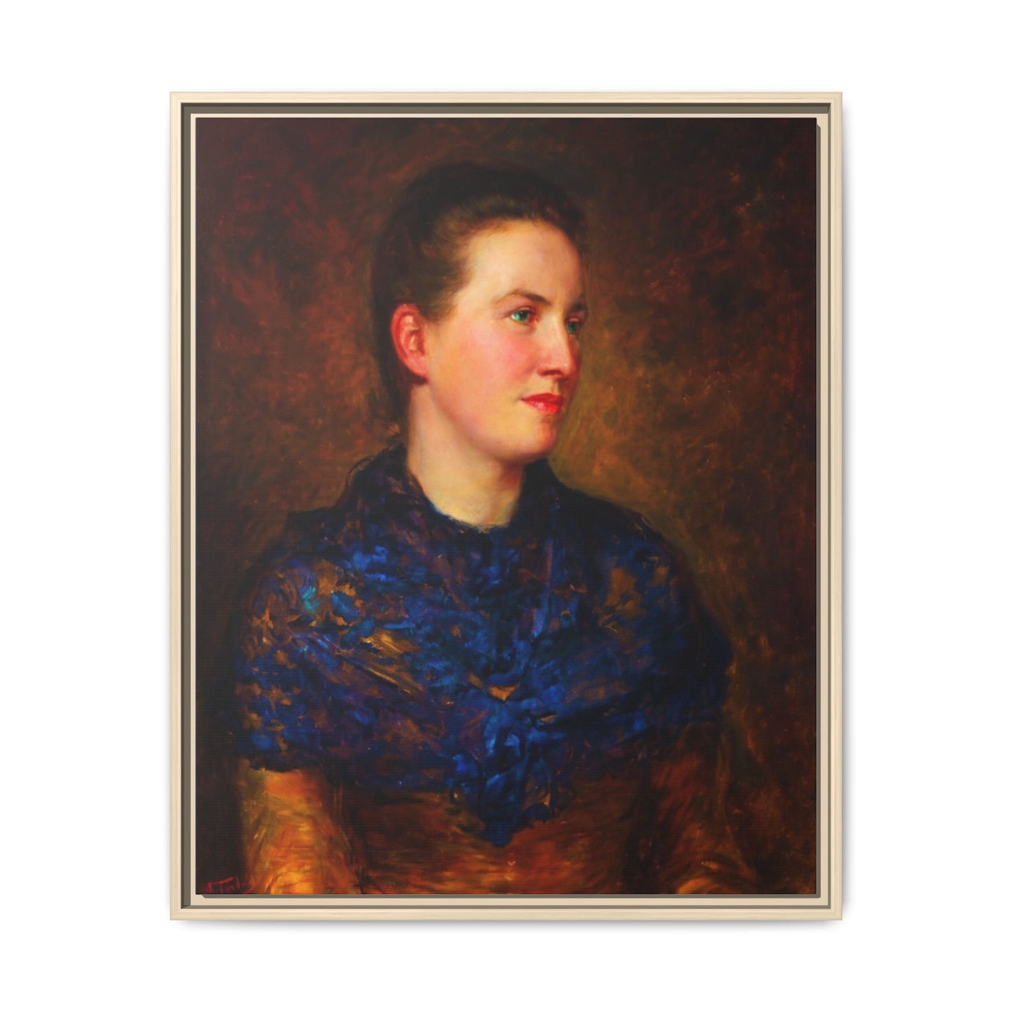 Framed Matte Canvas Portrait Print — Classic Victorian Woman Wall Art