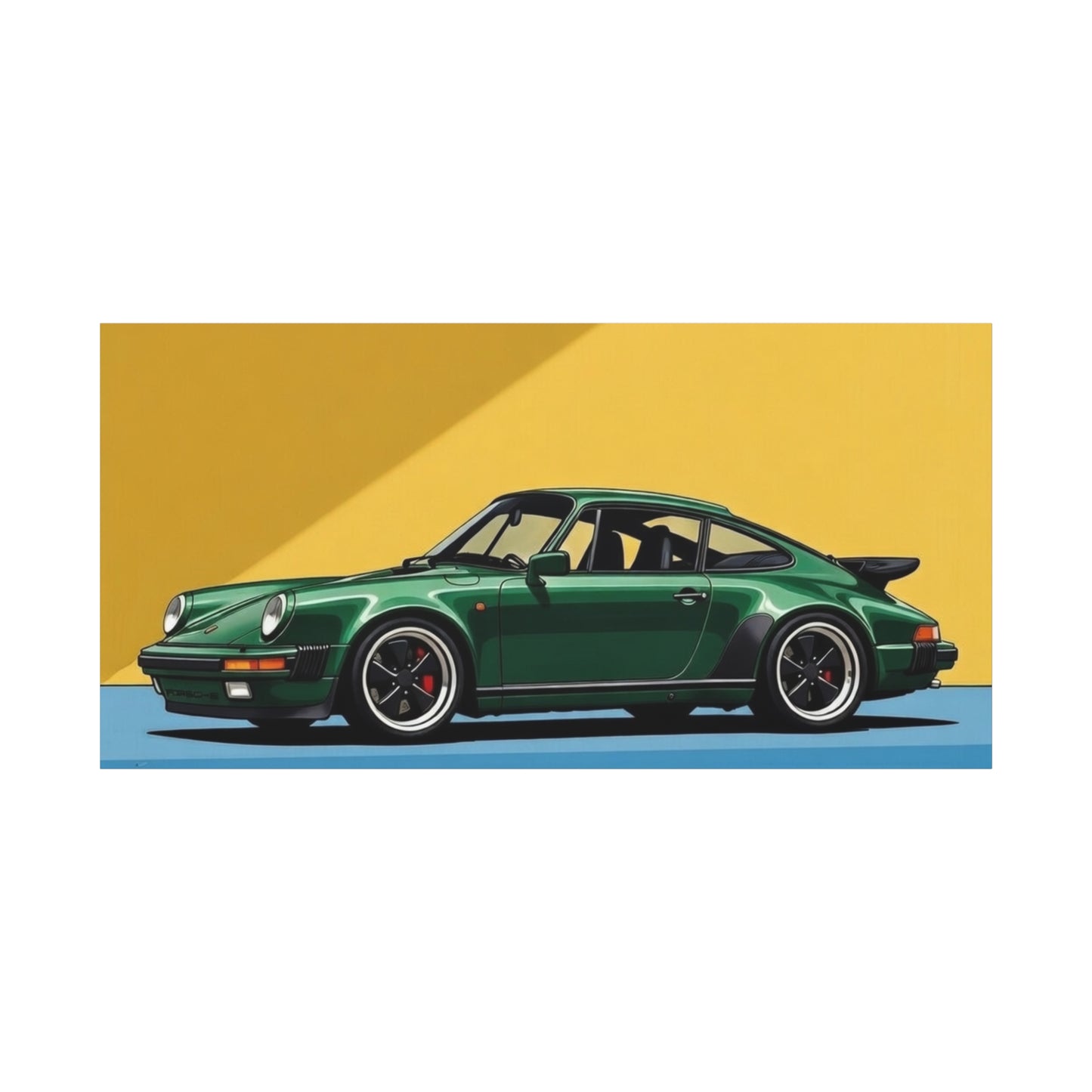 Vintage Green Porsche Art Print - Matte Stretched Canvas