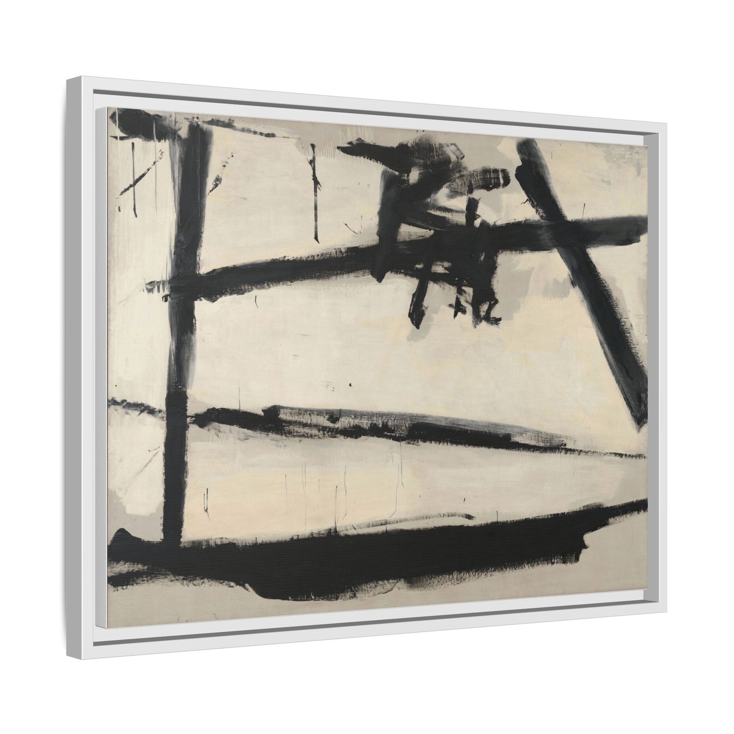 Painting Number 2 by Franz Kline Framed Abstract Canvas Art Print