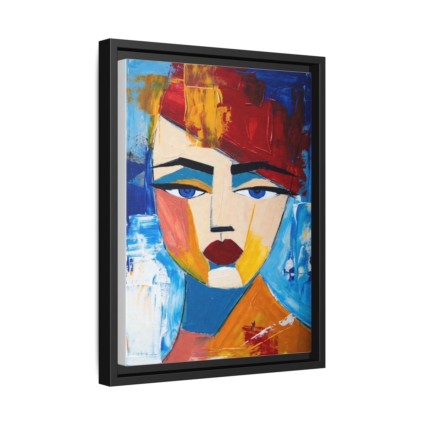 Abstract Colorful Portrait Framed Canvas Art