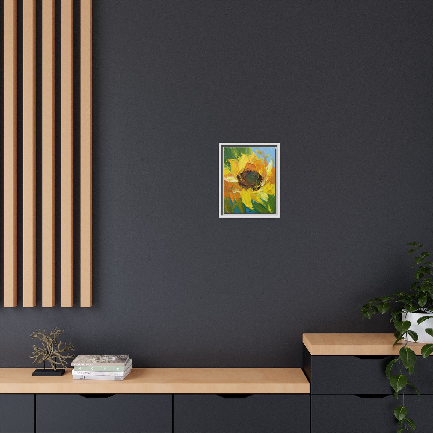 Framed Sunflower Abstract Matte Canvas Print