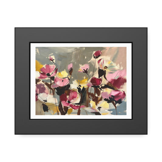 Framed Floral Art Print - Abstract Pink Poppies Poster