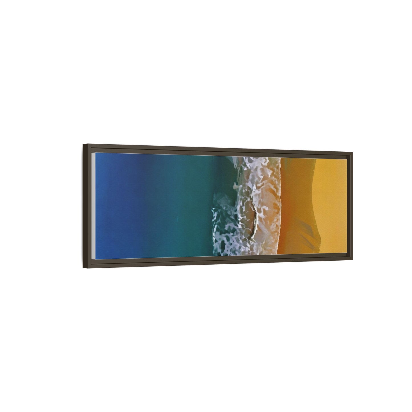 Framed Matte Canvas Seascape Print – Coastal Waves Wall Art
