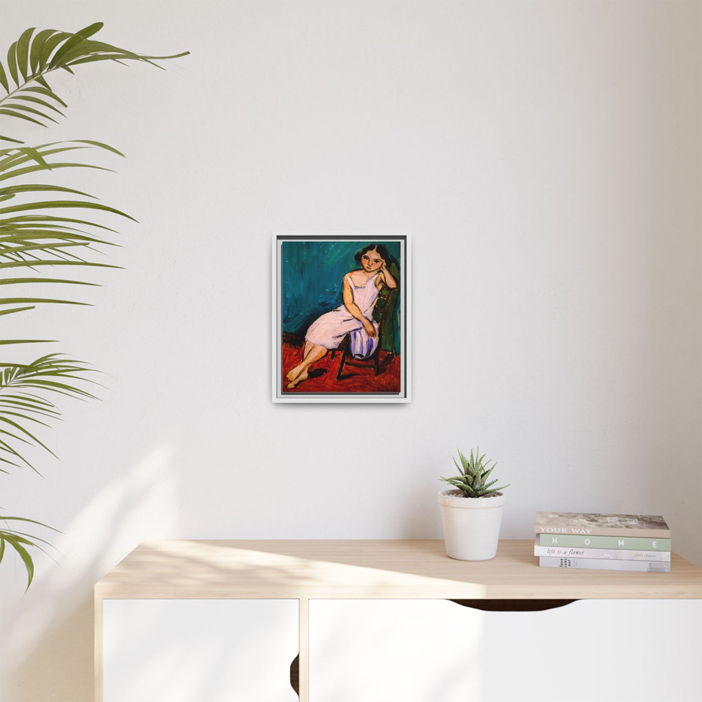 Jeune Fille assise by Henri Matisse Framed Matte Canvas Wall Art