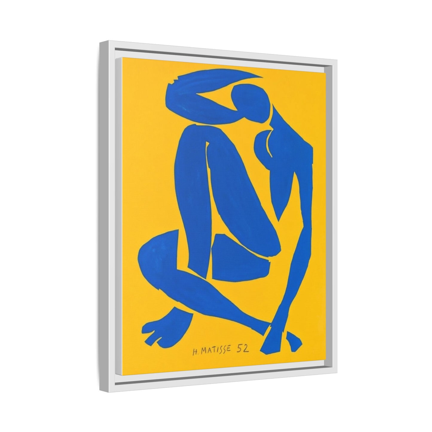 Abstract Blue Nude Matte Canvas Wall Art, Framed