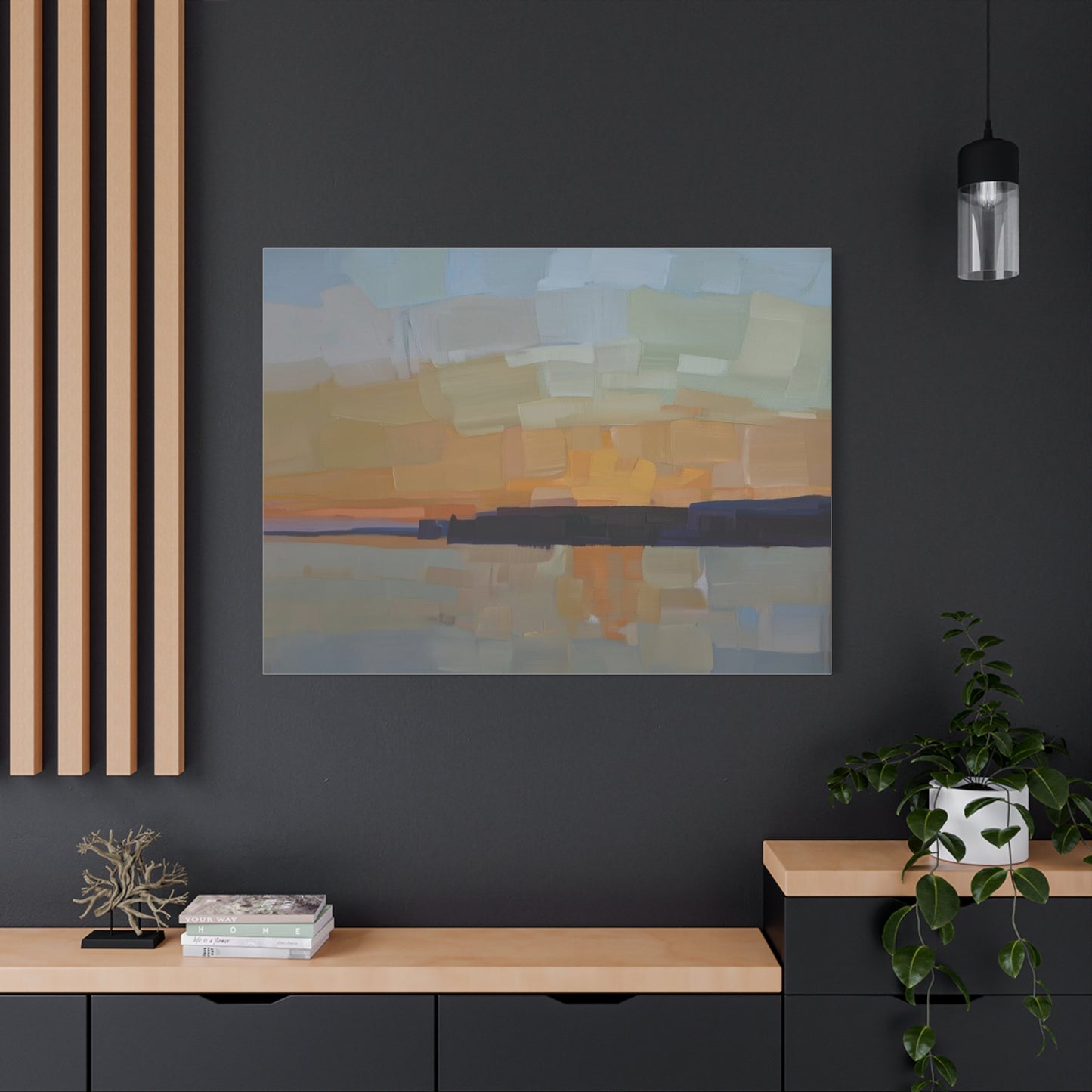 Abstract Sunset Landscape Canvas Print  Matte Stretched 1.25"