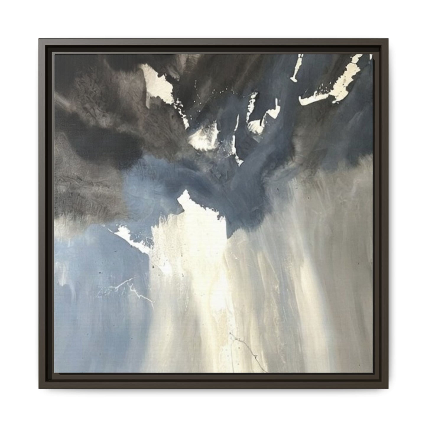 Framed Matte Canvas Art — Moody Abstract Sky Painting