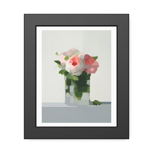 Framed Floral Poster — Modern Abstract Peony Art Print