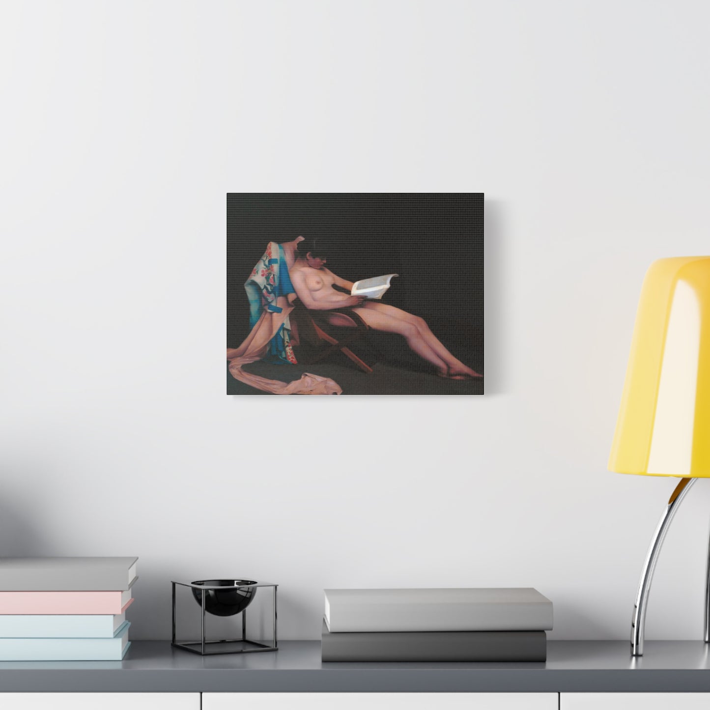 The reading girl by Theodore Roussel Matte Canvas Wall Art Print