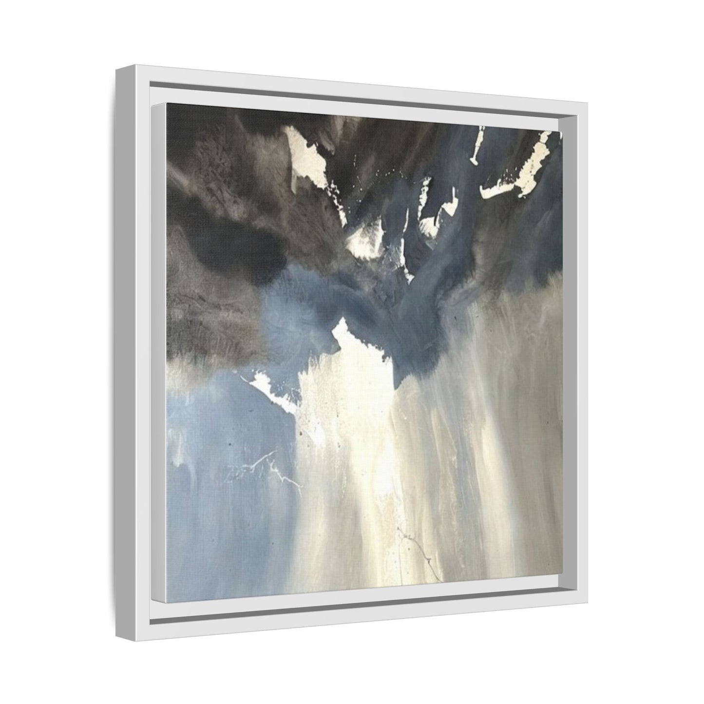 Framed Matte Canvas Art — Moody Abstract Sky Painting