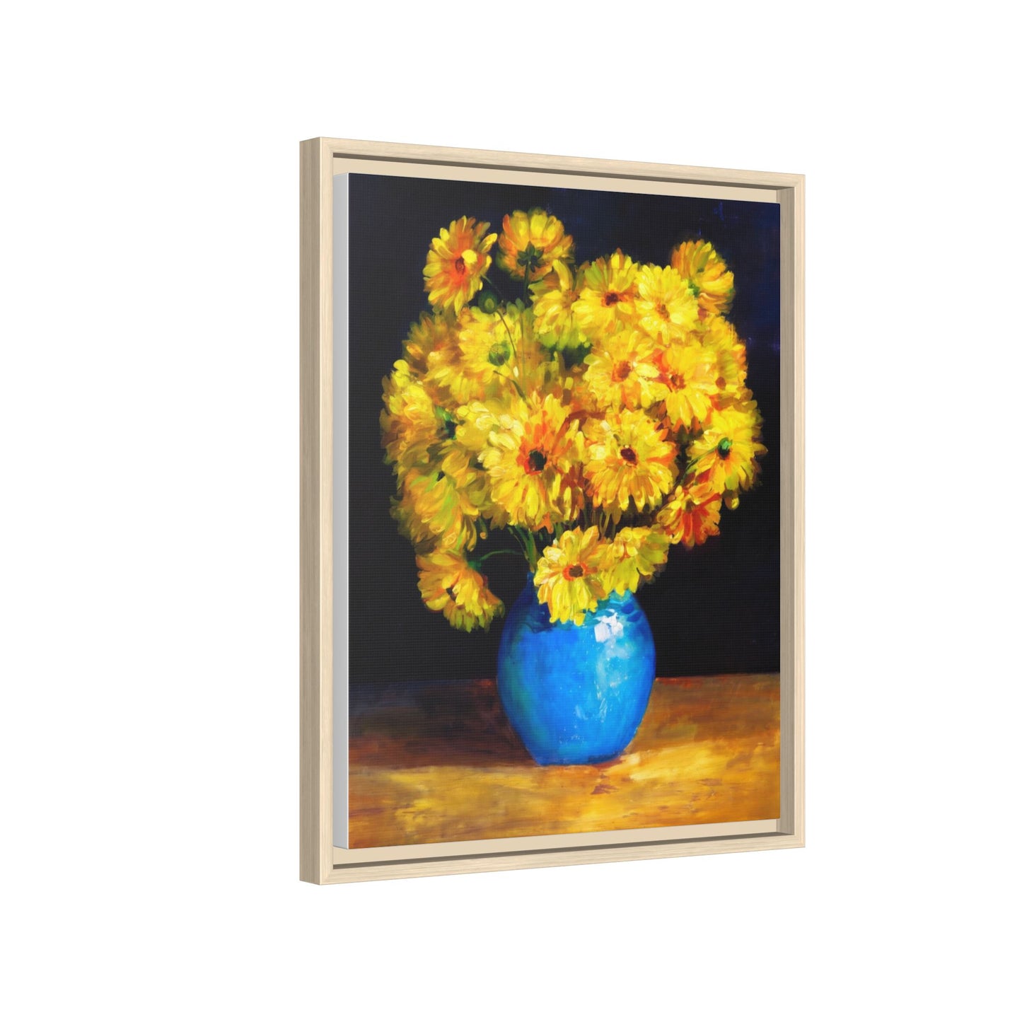 Yellow Daisy Bouquet Matte Canvas Framed Wall Art