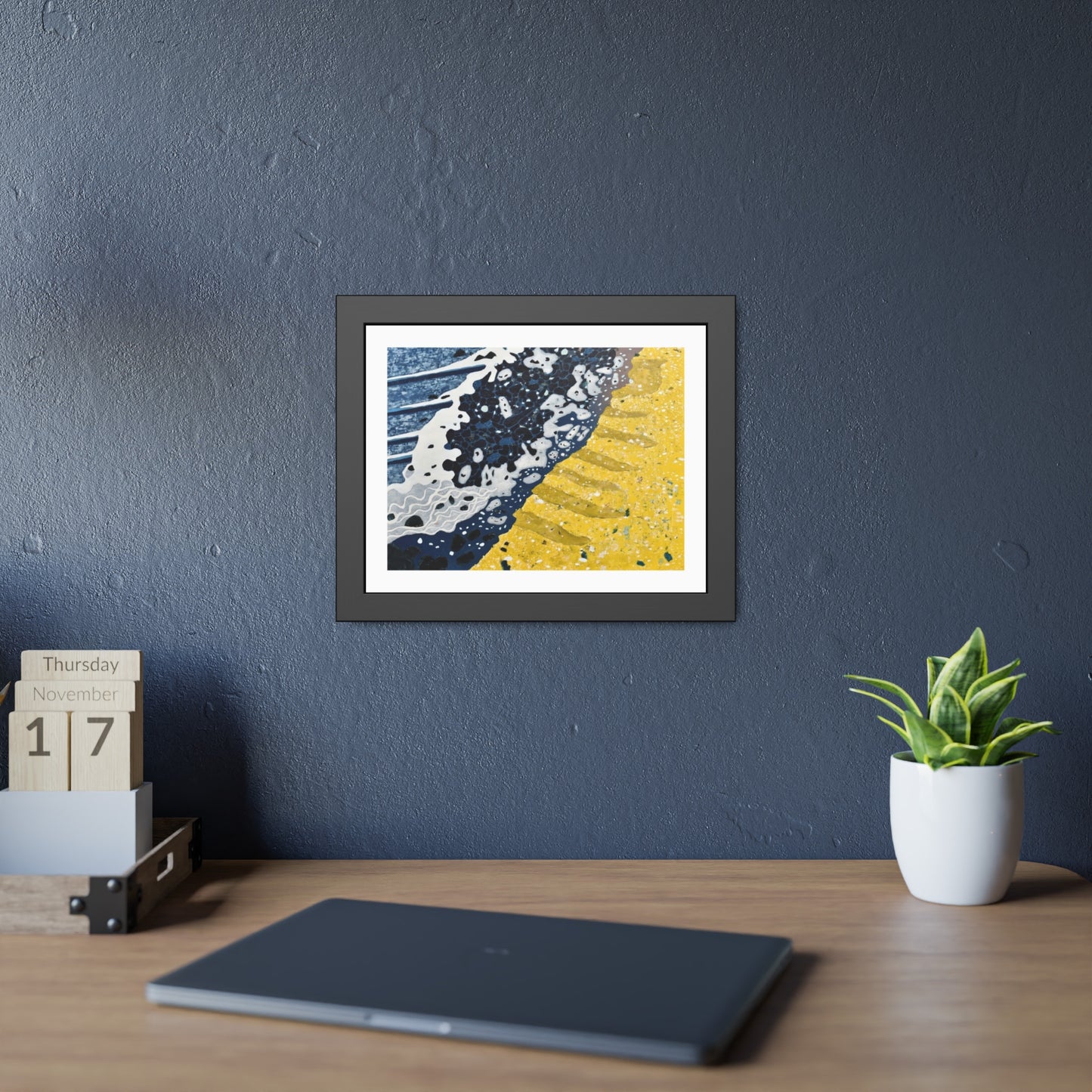 Coastal Wave Abstract — Framed Paper Poster