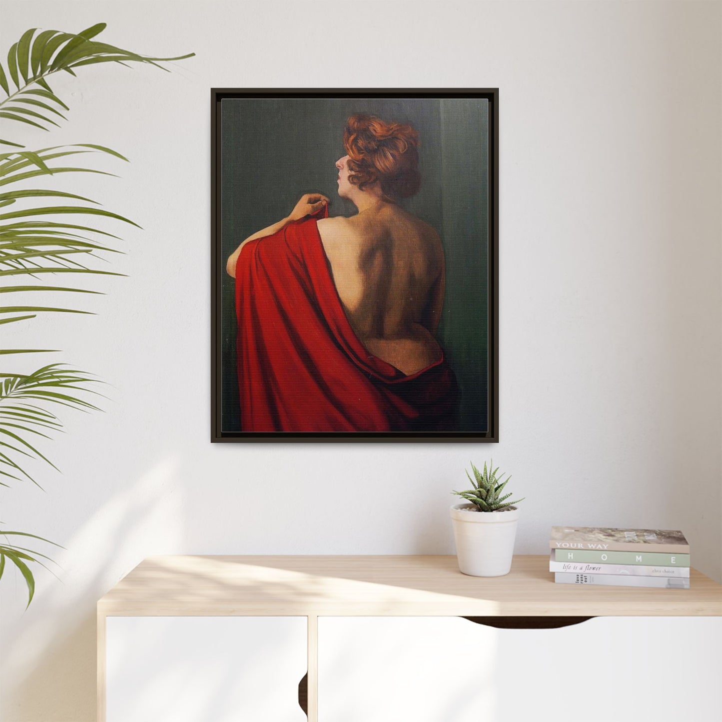 Femme au châle rouge by Félix Vallotton Framed Matte Canvas Wall Art Print