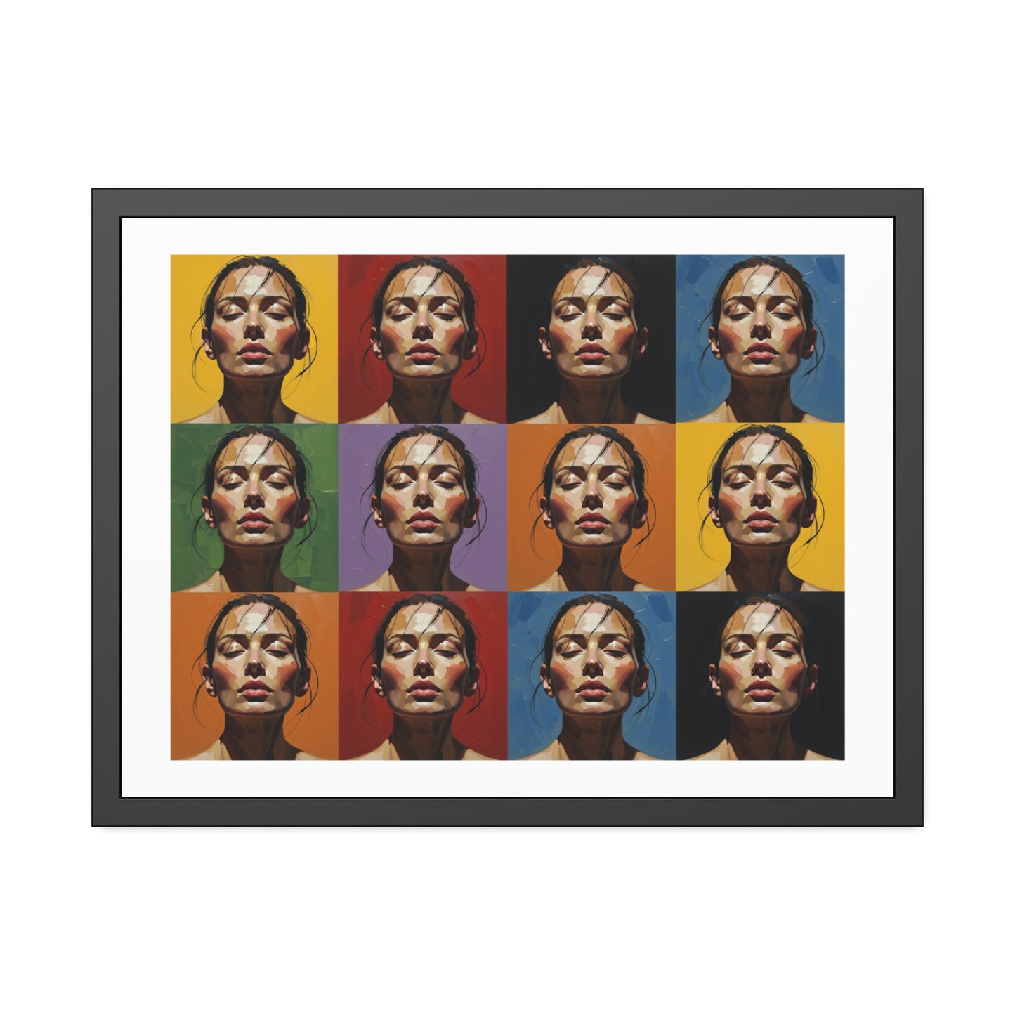 Framed Poster – Color Pop Portrait Grid Wall Art