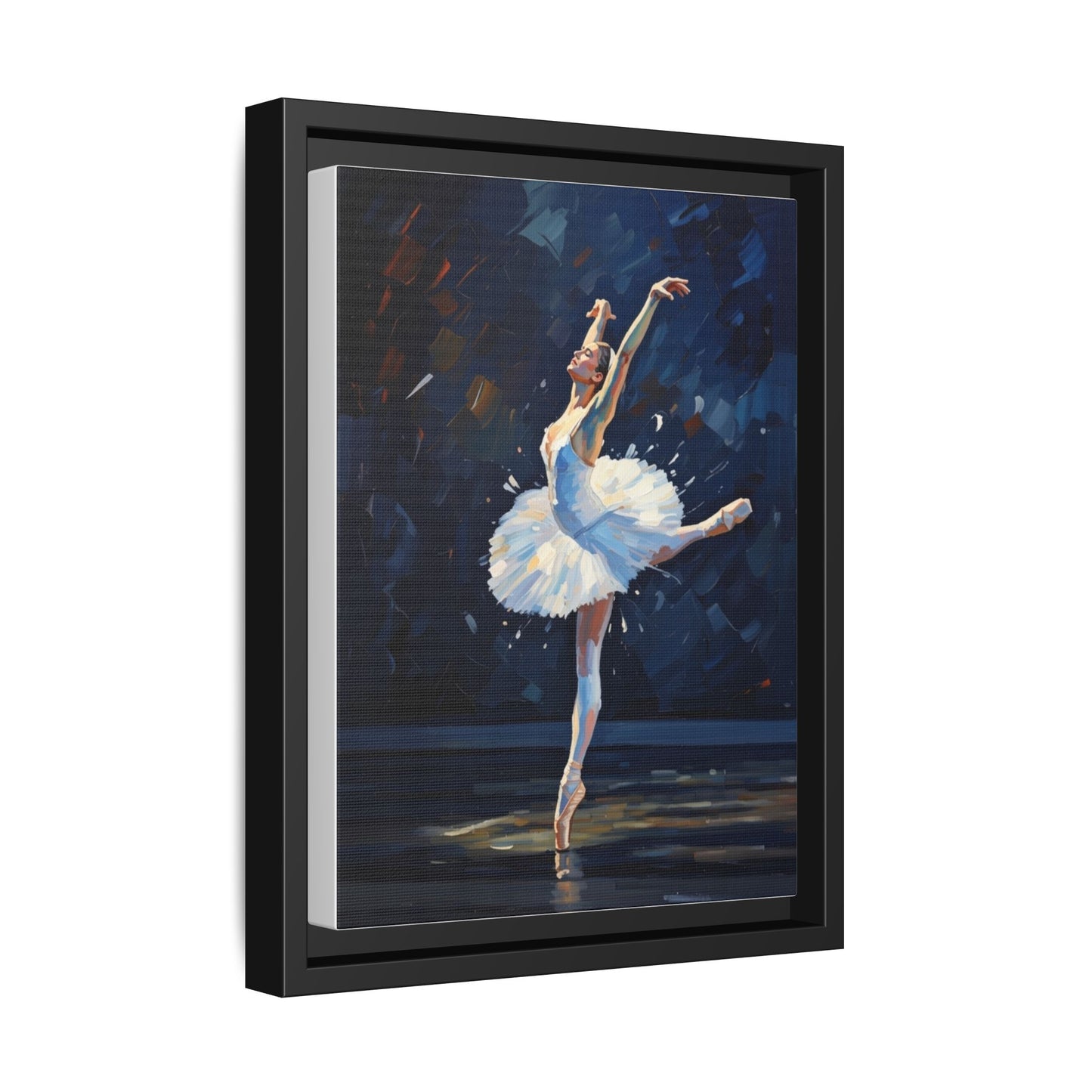 Ballerina Ballet Canvas Print — Framed Matte Wall Art