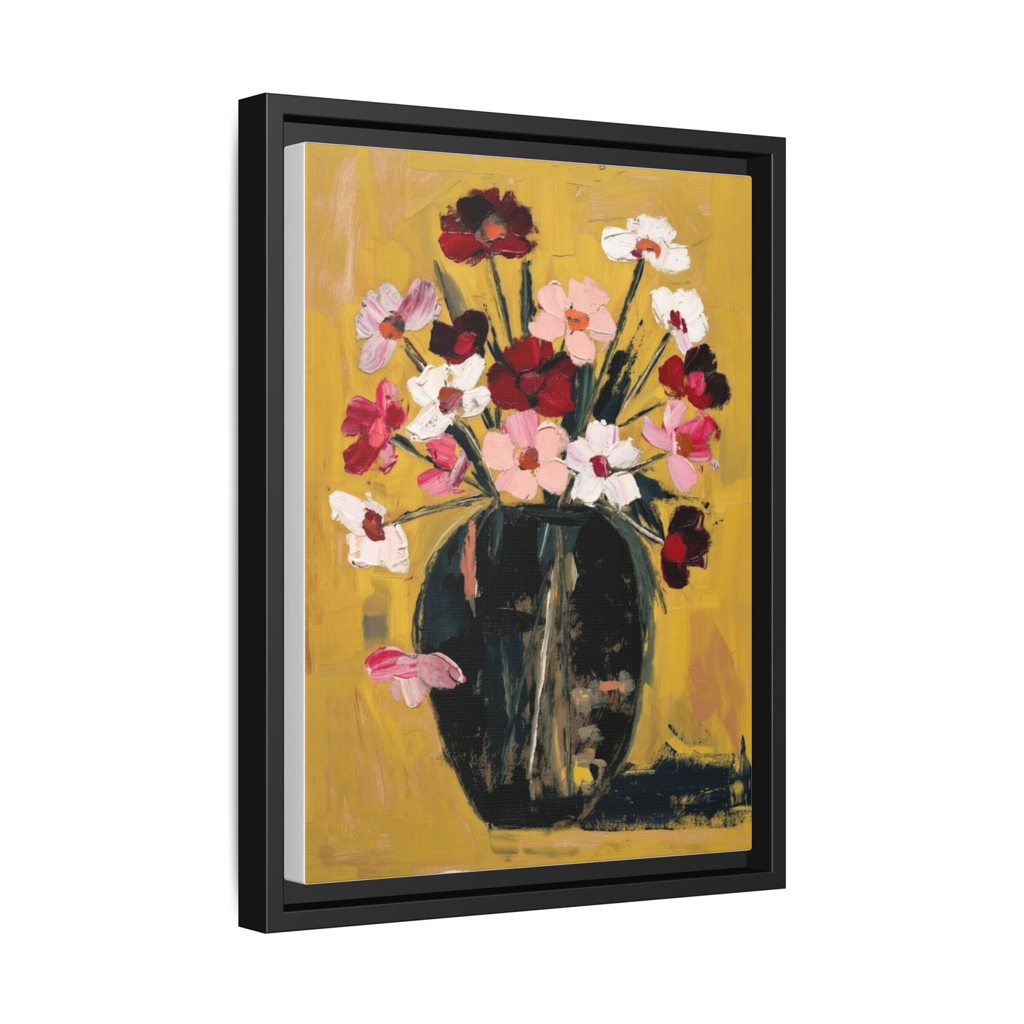 Framed Matte Canvas Floral Still Life Wall Art