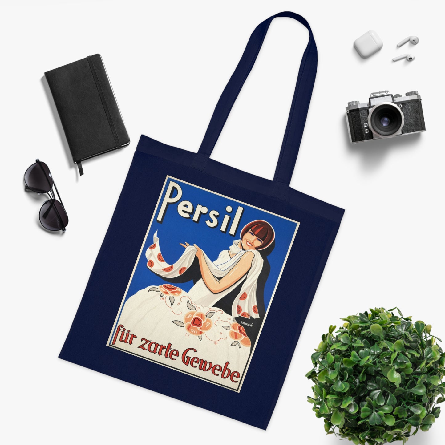 Vintage Persil Poster Cotton Tote — Retro Laundry Advertising Graphic Bag