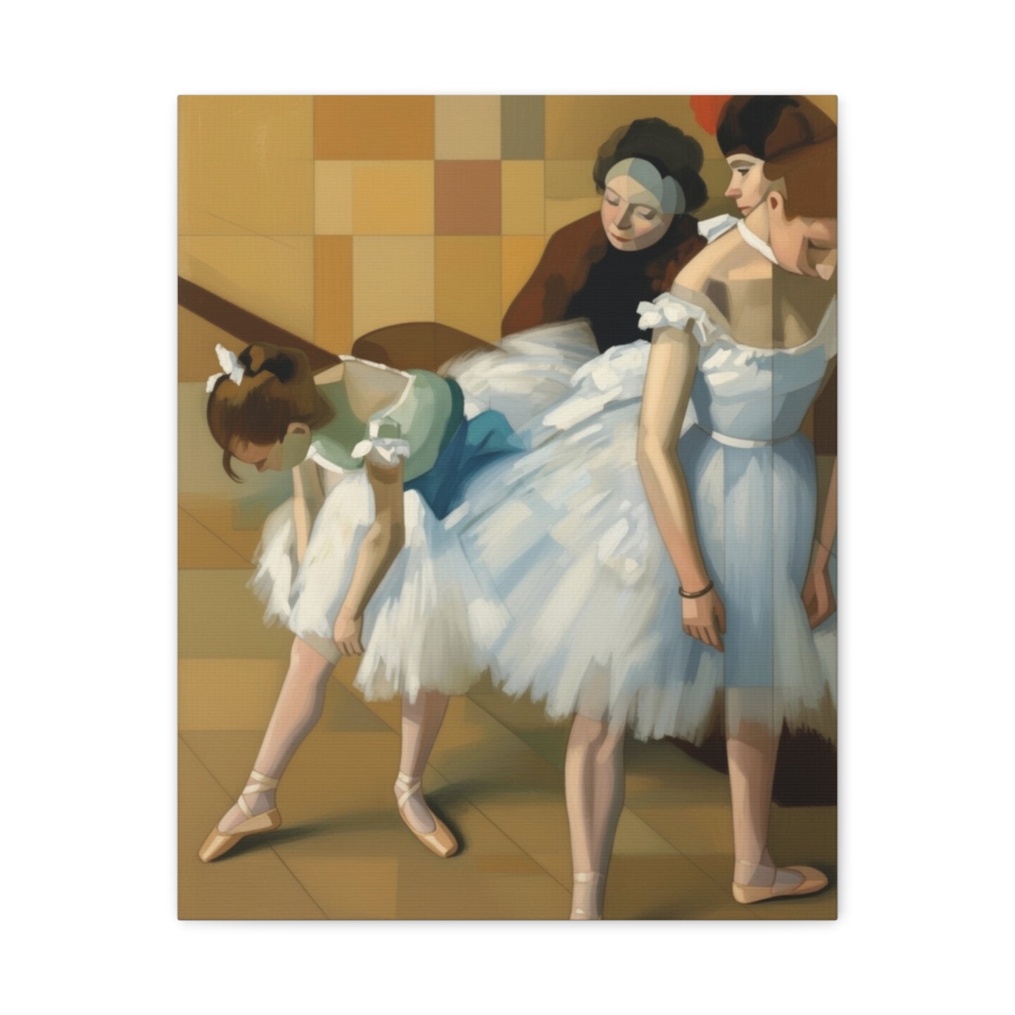 Ballerina Dancers Matte Stretched Canvas Wall Art
