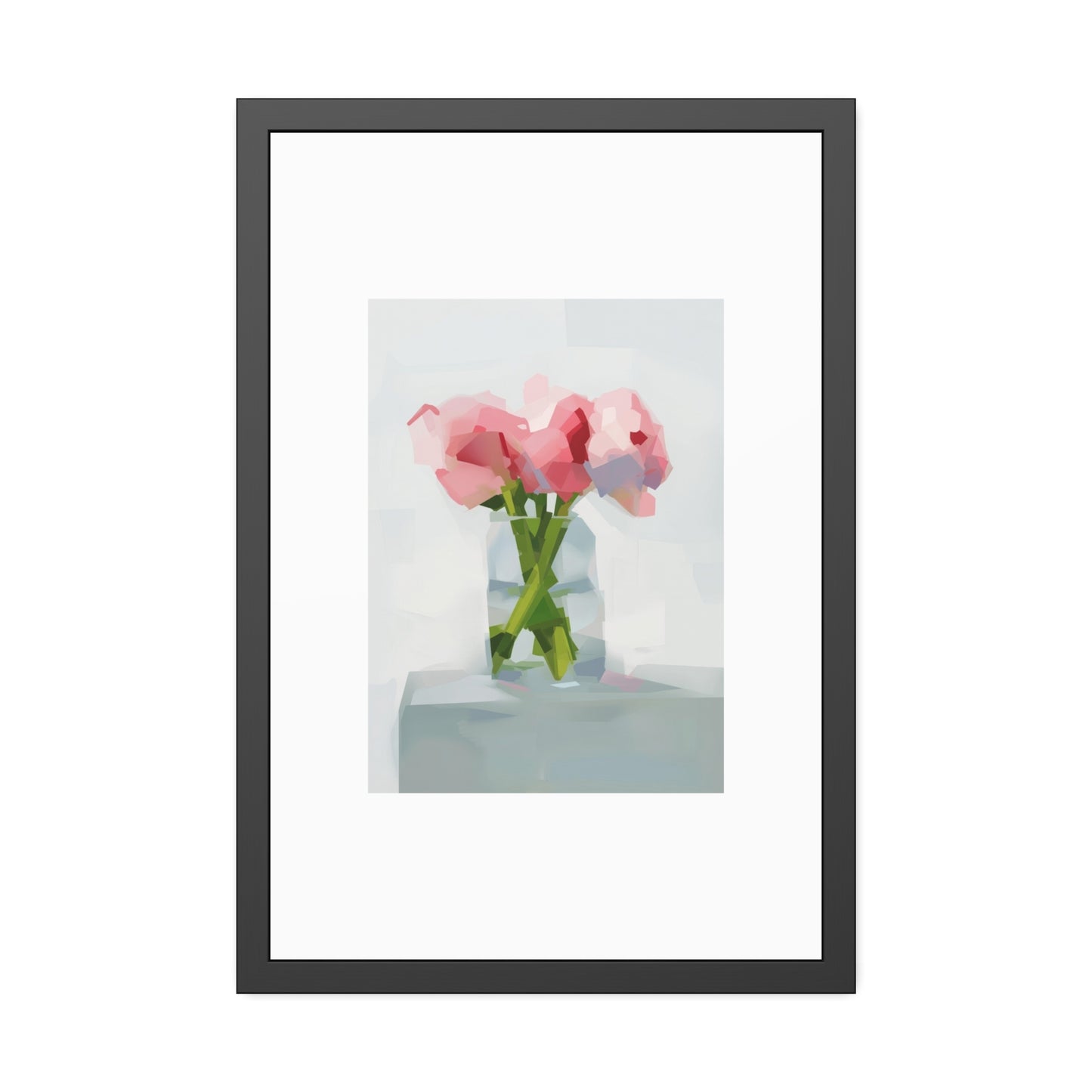 Framed Poster — Pink Floral Still Life Art Print (Modern Minimal)