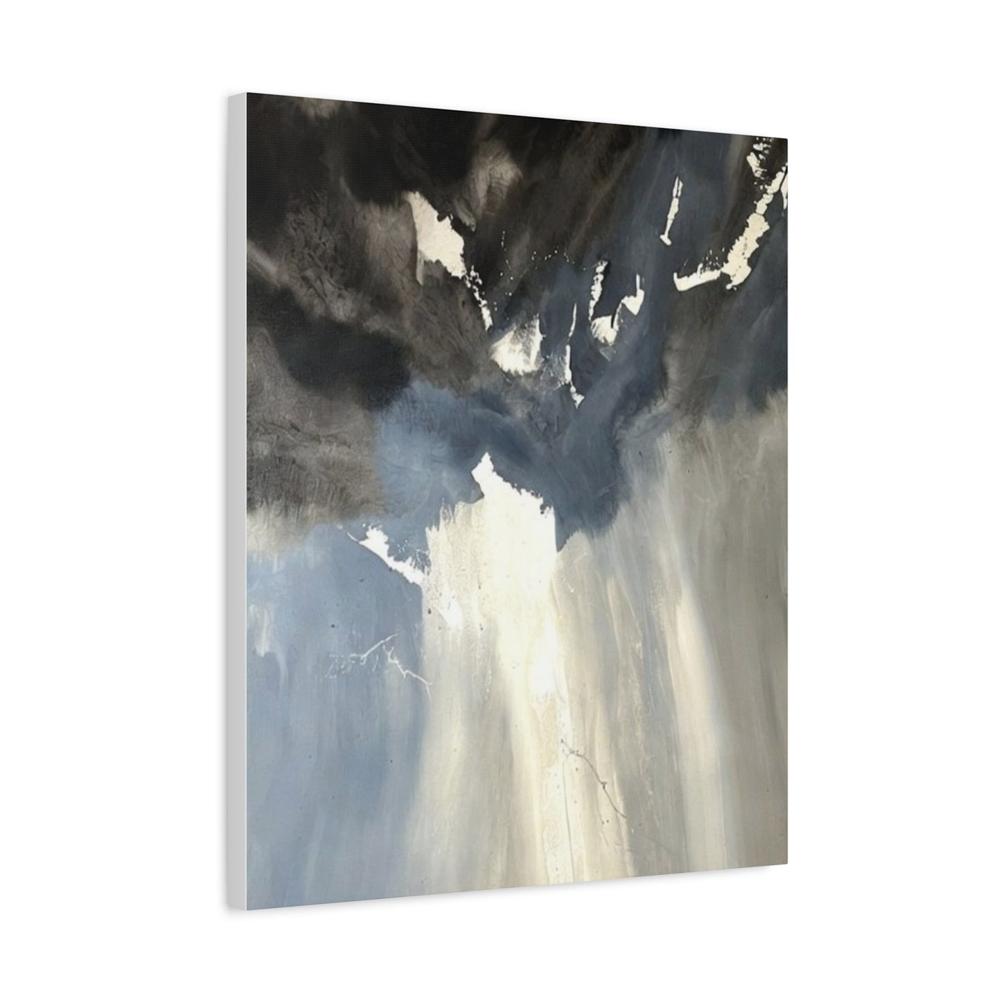 Abstract Storm Canvas Print — Dramatic Blue & Gray Matte Wall Art