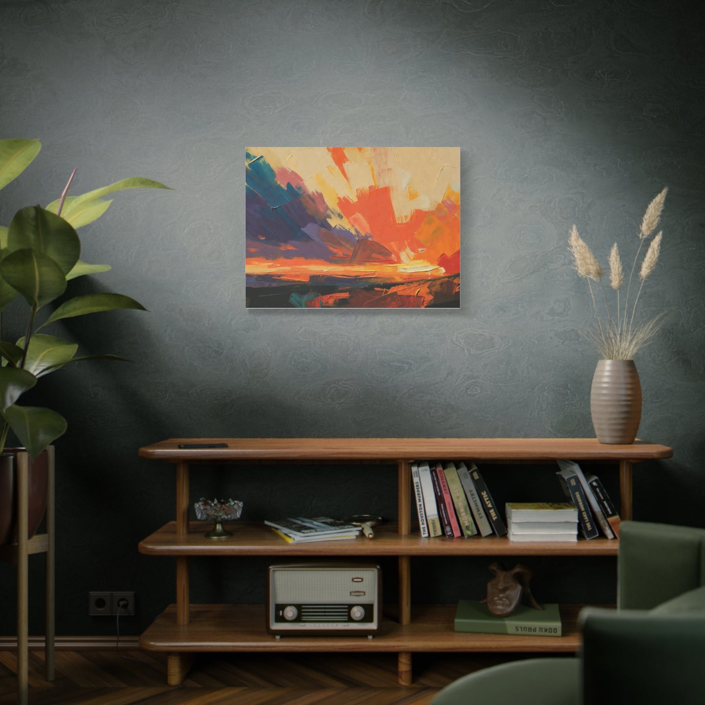Abstract Sunset Landscape Canvas Print — Matte Stretched Wall Art