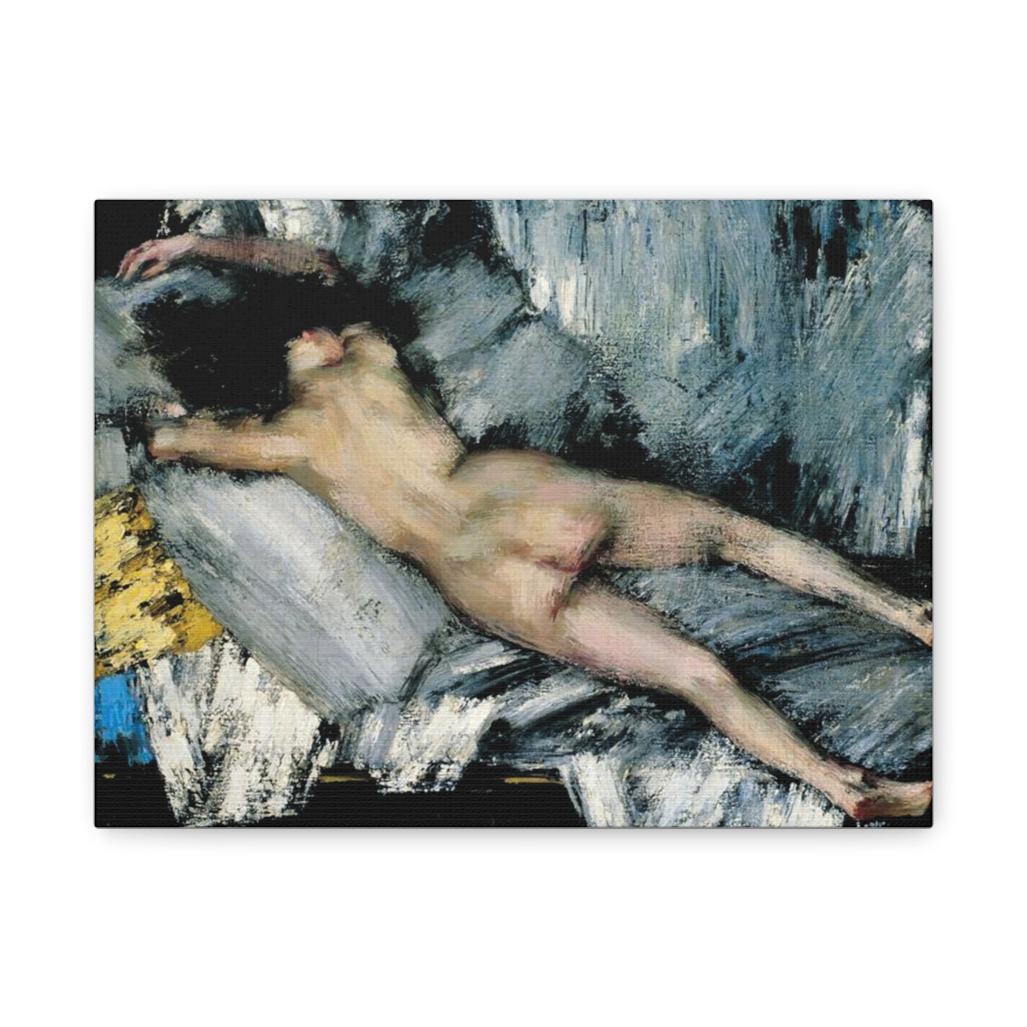 Nude in the Studio by János Vaszary Matte Stretched Canvas: Wall Art Poster