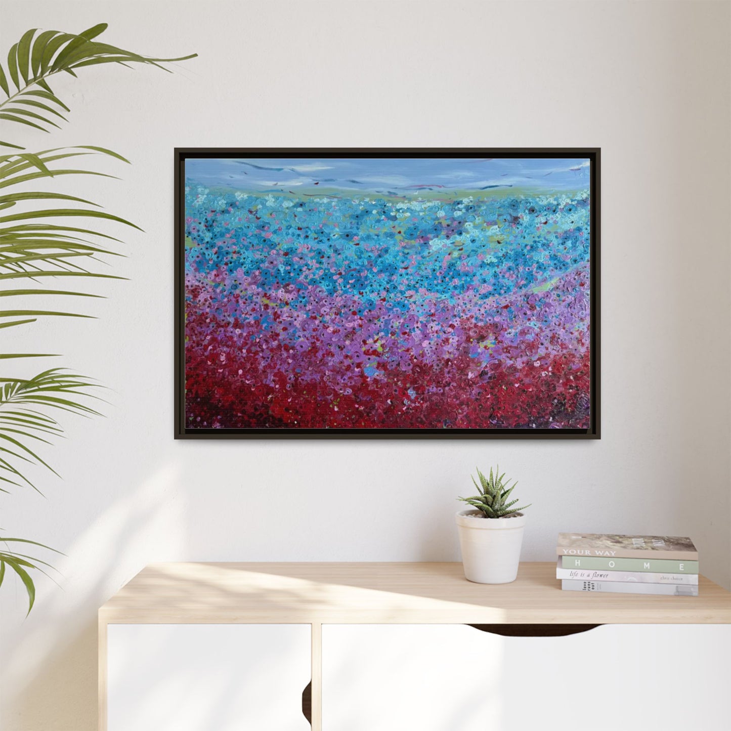 Bloom by Unknown Framed Matte Canvas Abstract Floral Field Wall Art